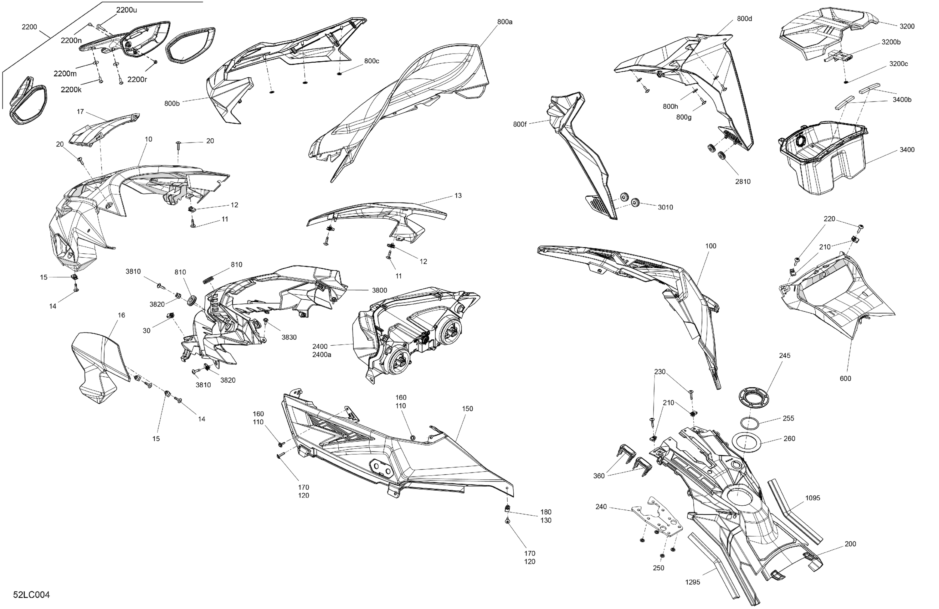 Схема узла: Body - Hood Section and WindShield