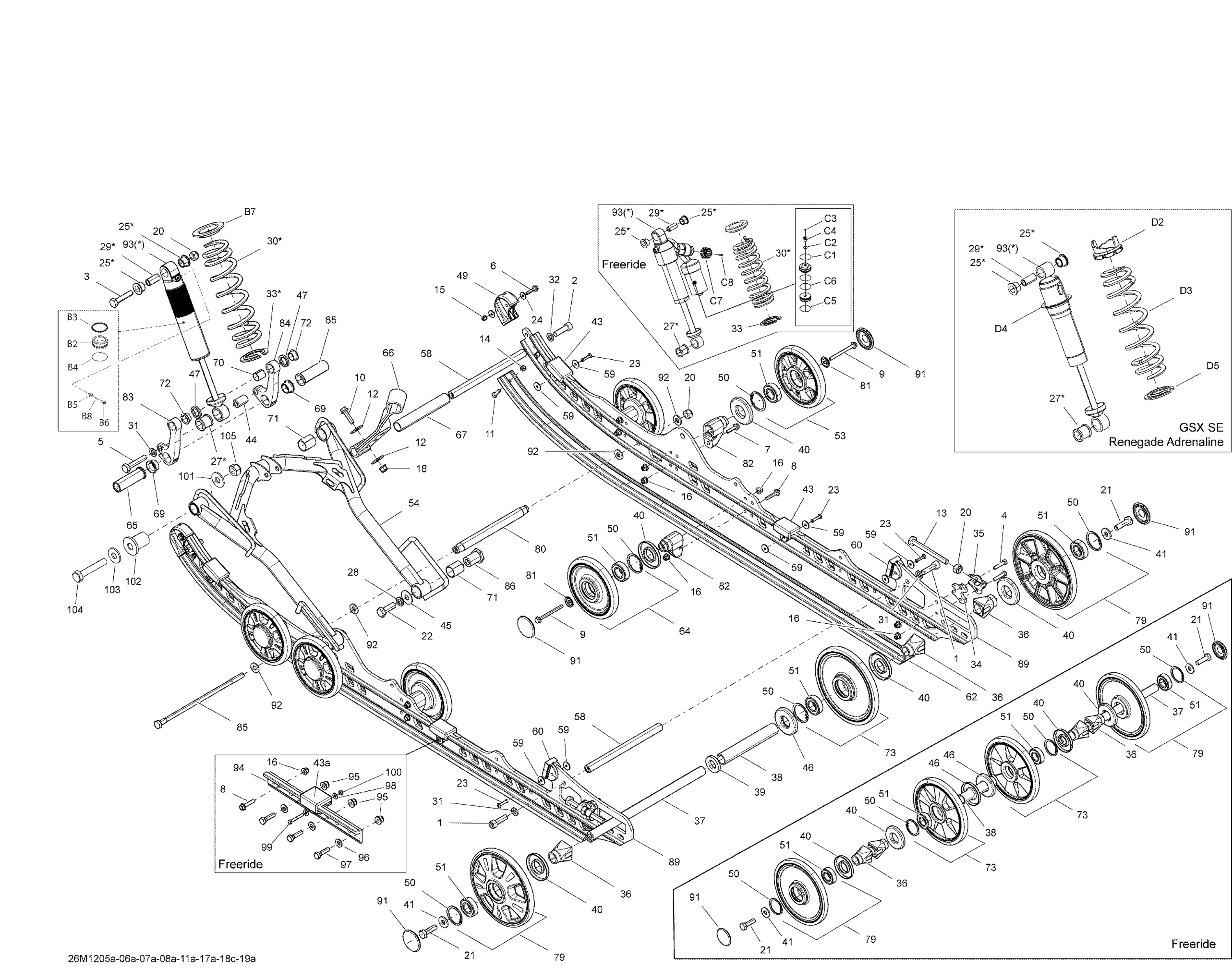 Rear Suspension (SE) Front Arm And Base