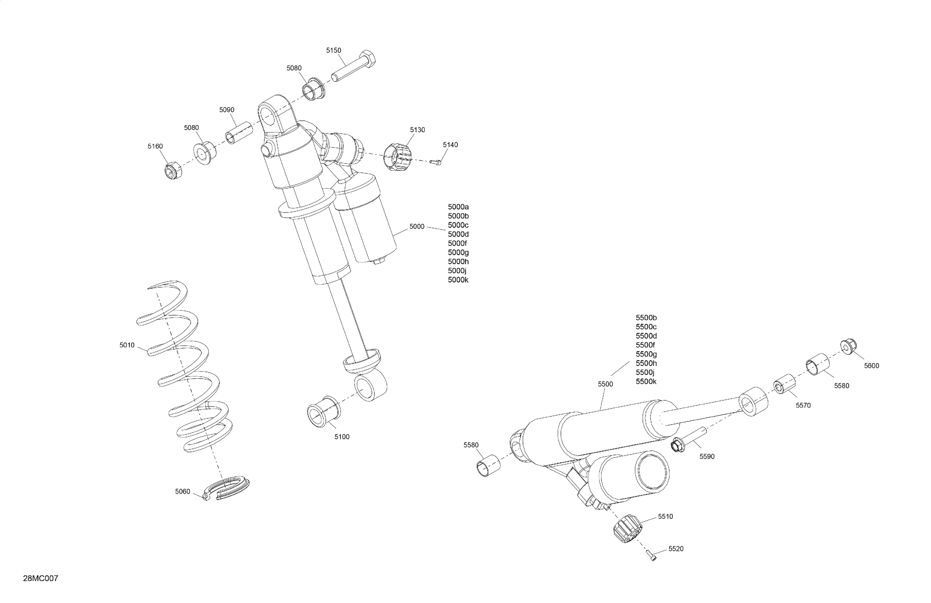 Схема узла: Suspension - Rear Shocks