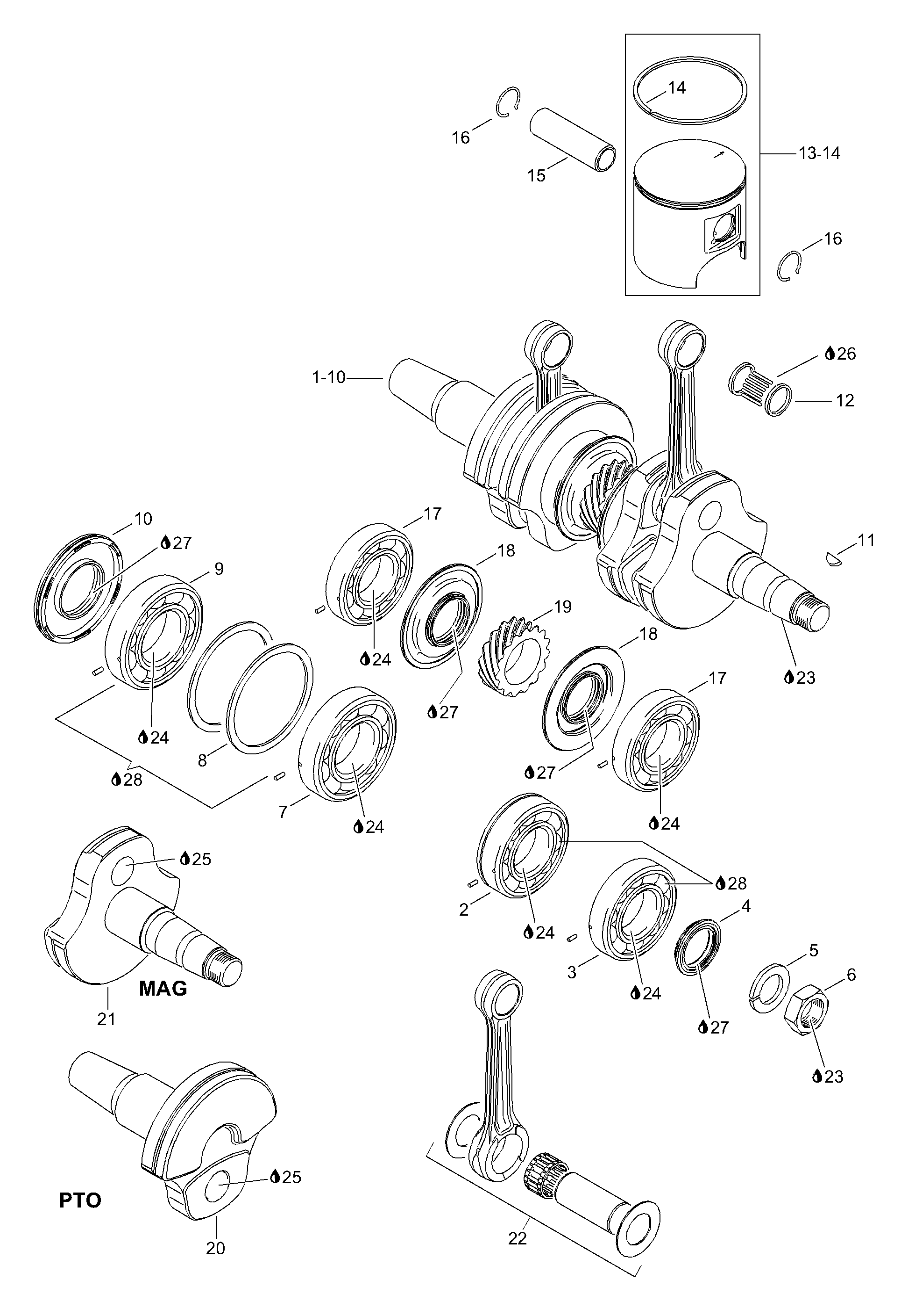 Схема узла: Crankshaft Assy