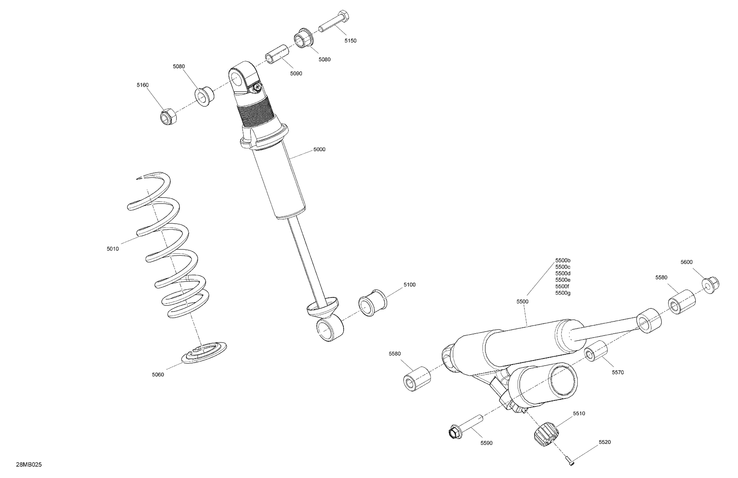 Схема узла: Suspension - Rear Shocks