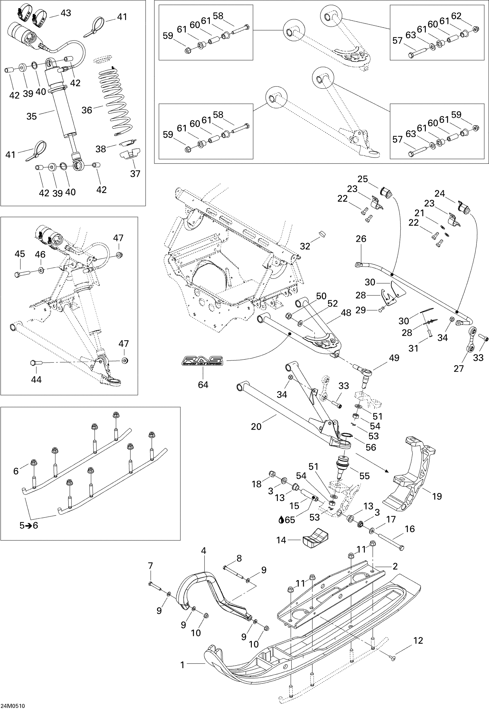 Схема узла: Front Suspension And Ski