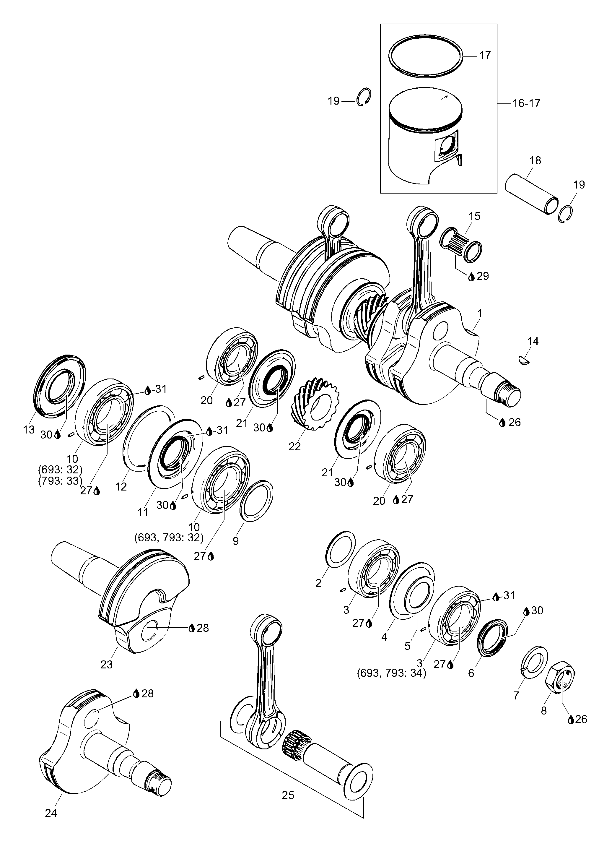 Схема узла: Crankshaft Assy