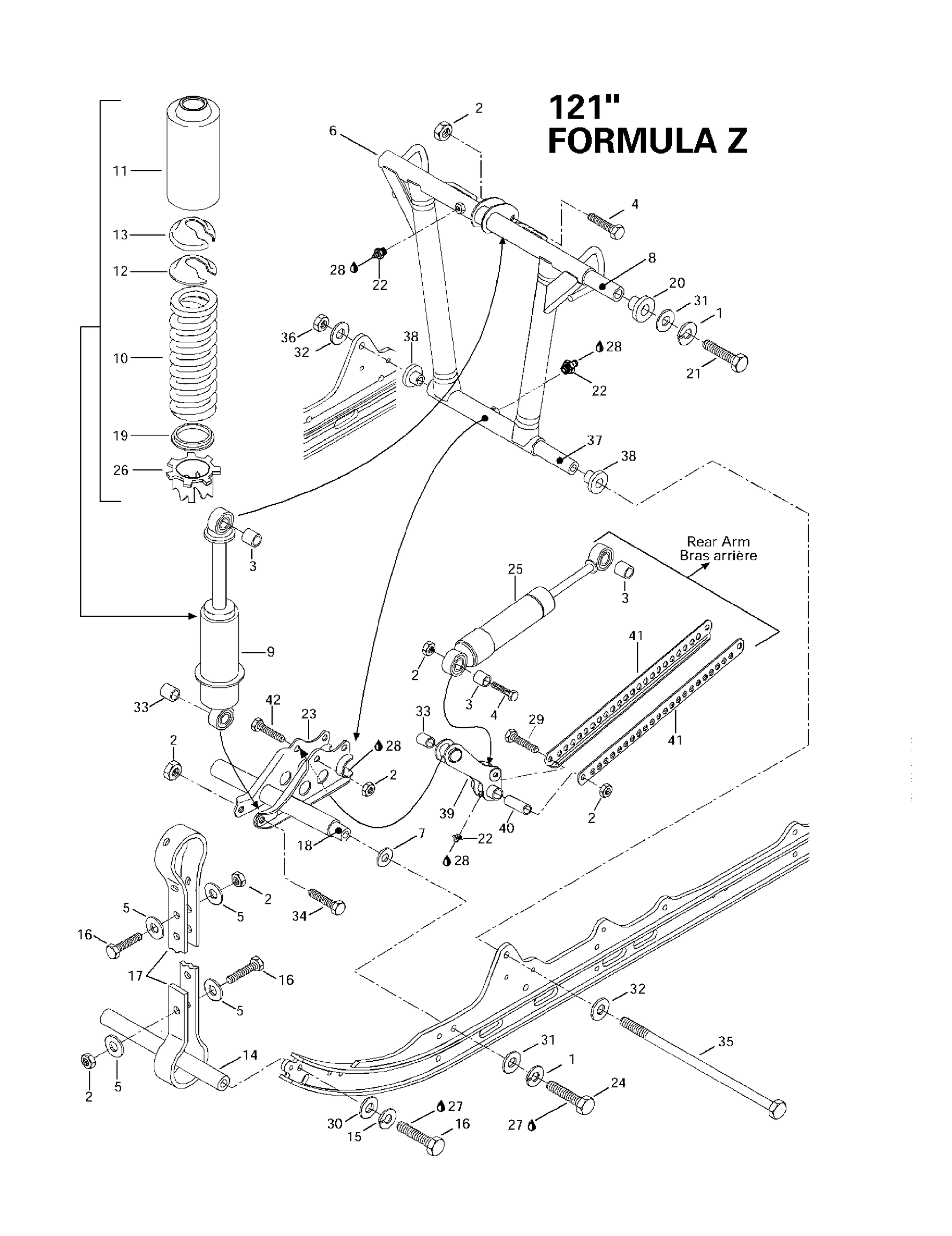 Front Arm, Rear Suspension 121”