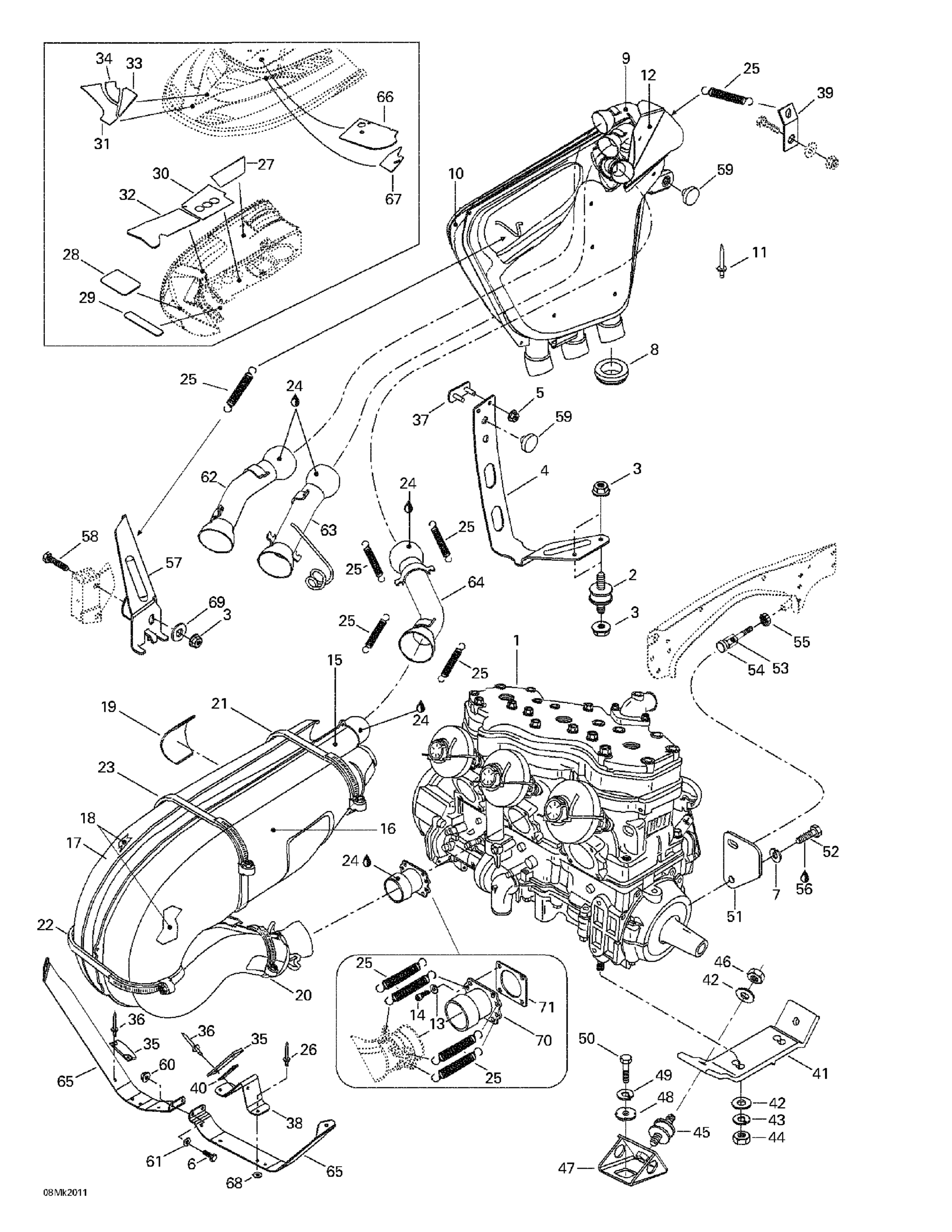 Схема узла: Engine Support And Muffler