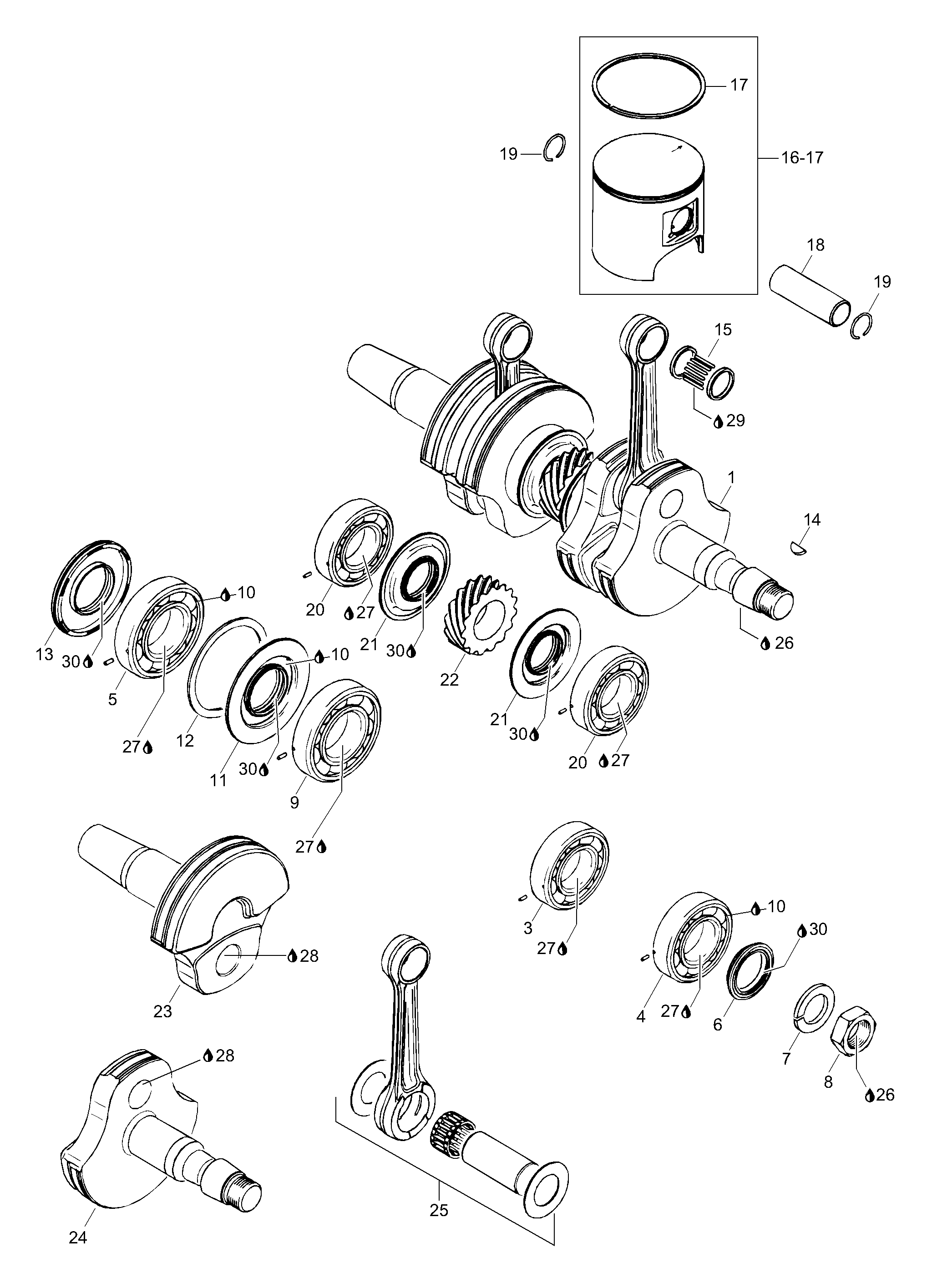 Схема узла: Crankshaft Assy