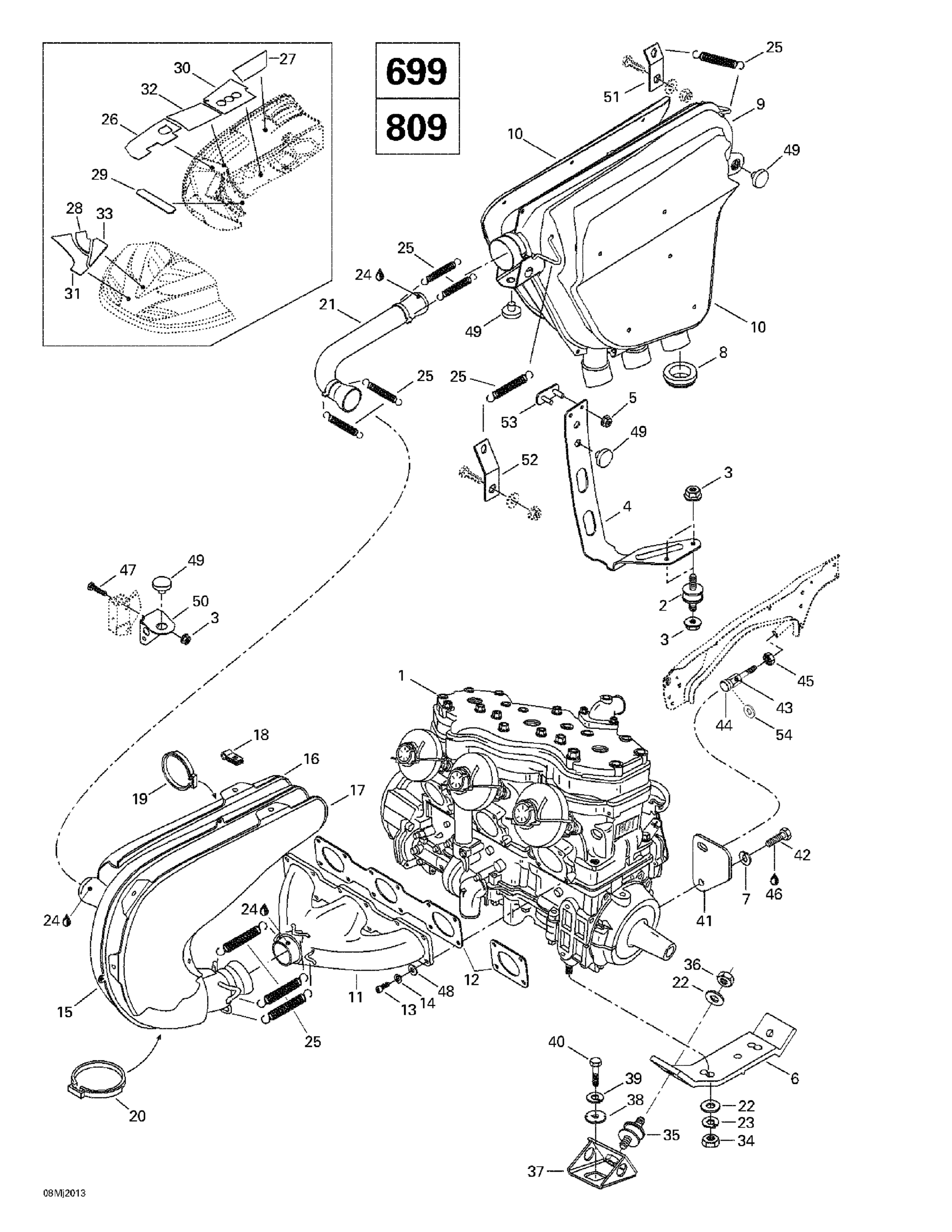 Engine Support And Muffler