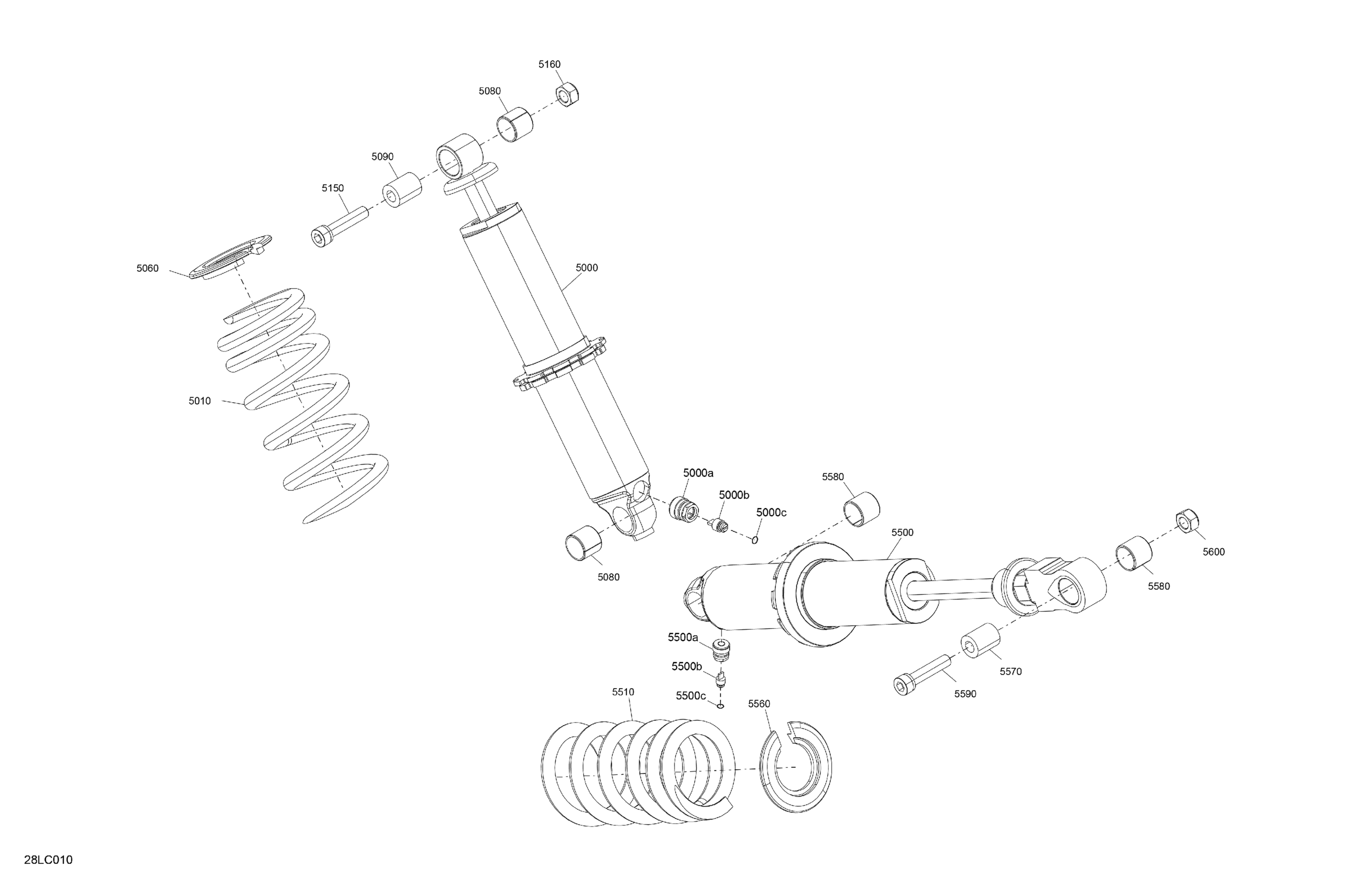 Схема узла: Suspension - Rear Shocks