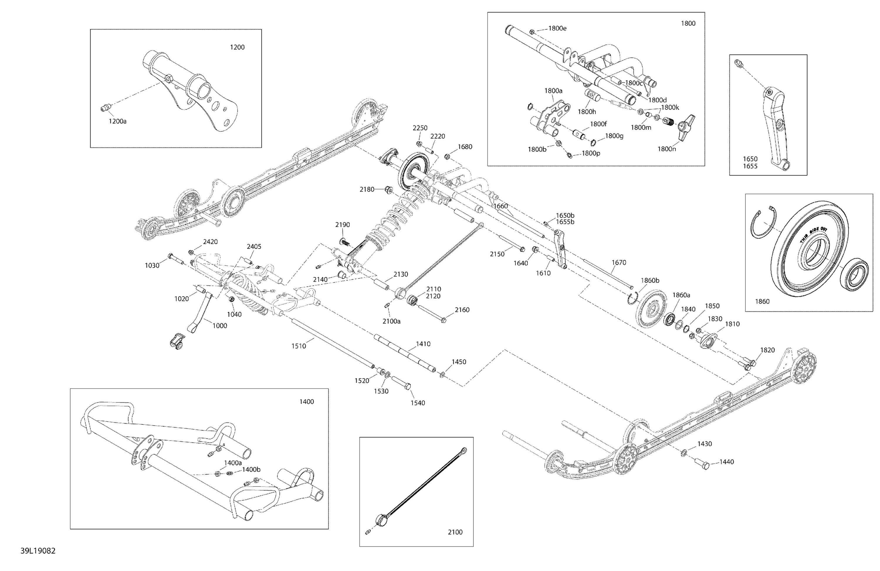 Схема узла: Rear Suspensions - 800R E-TEC  -  Upper Section