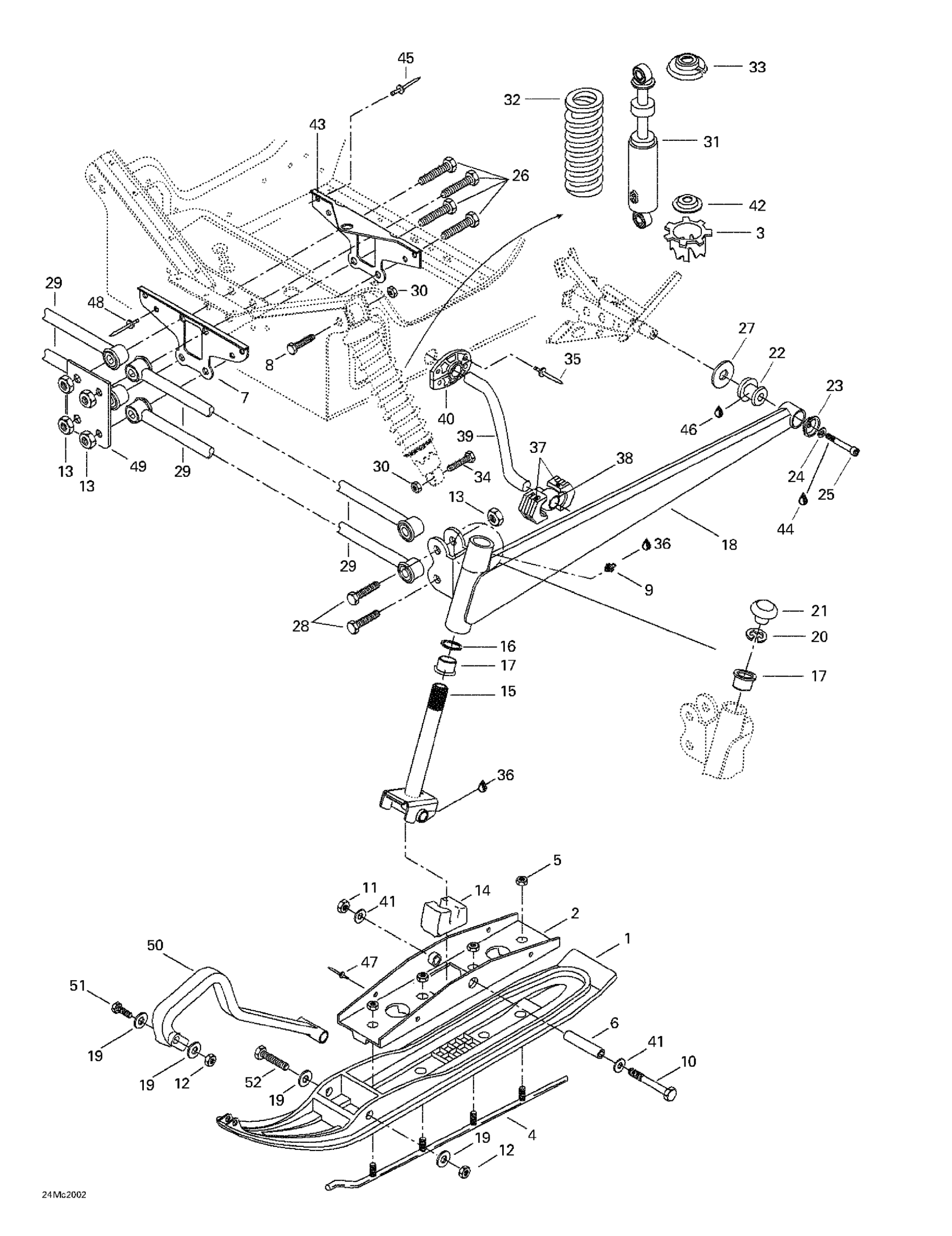 Схема узла: Front Suspension And Ski