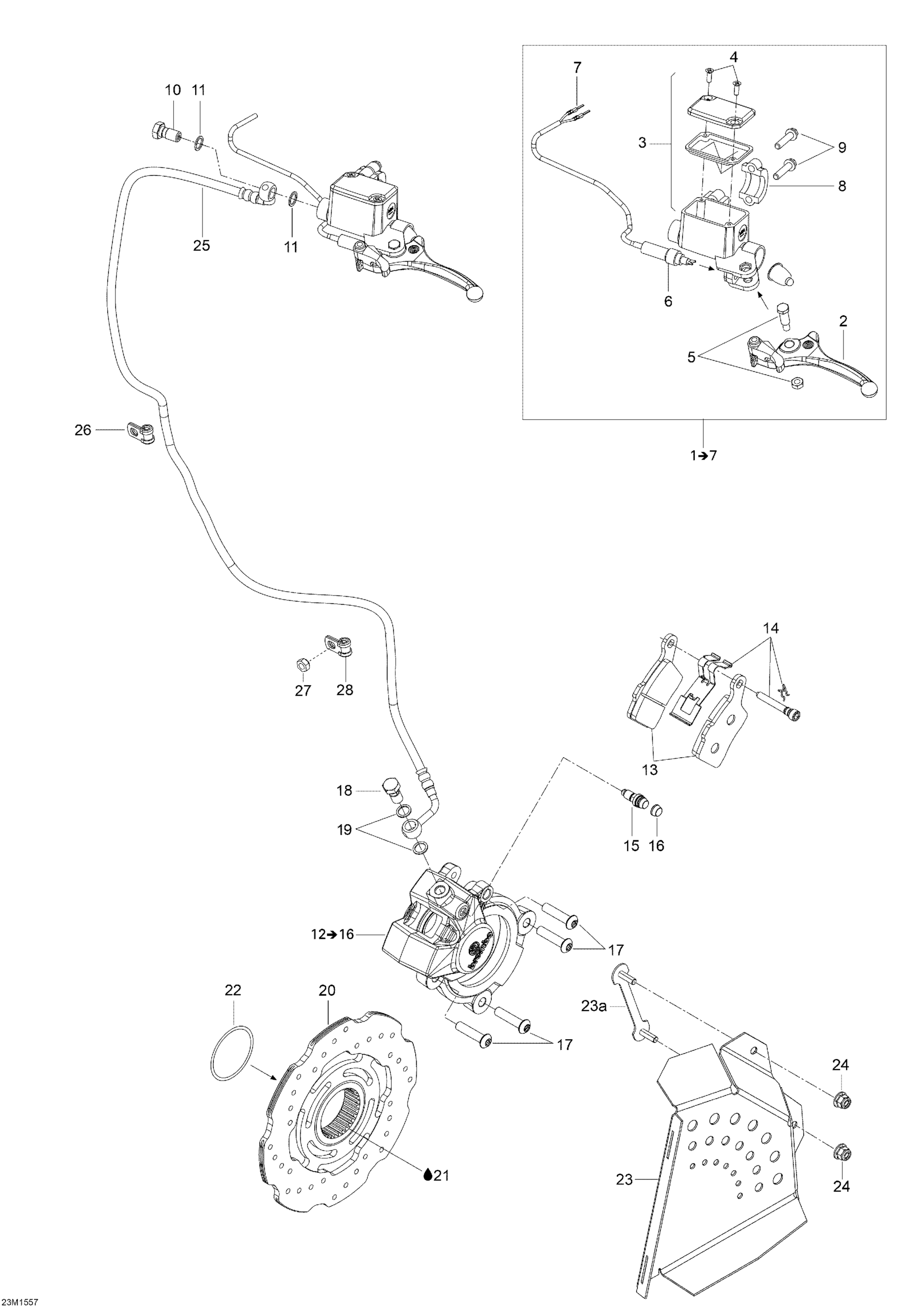 Схема узла: Hydraulic Brakes _23M1557