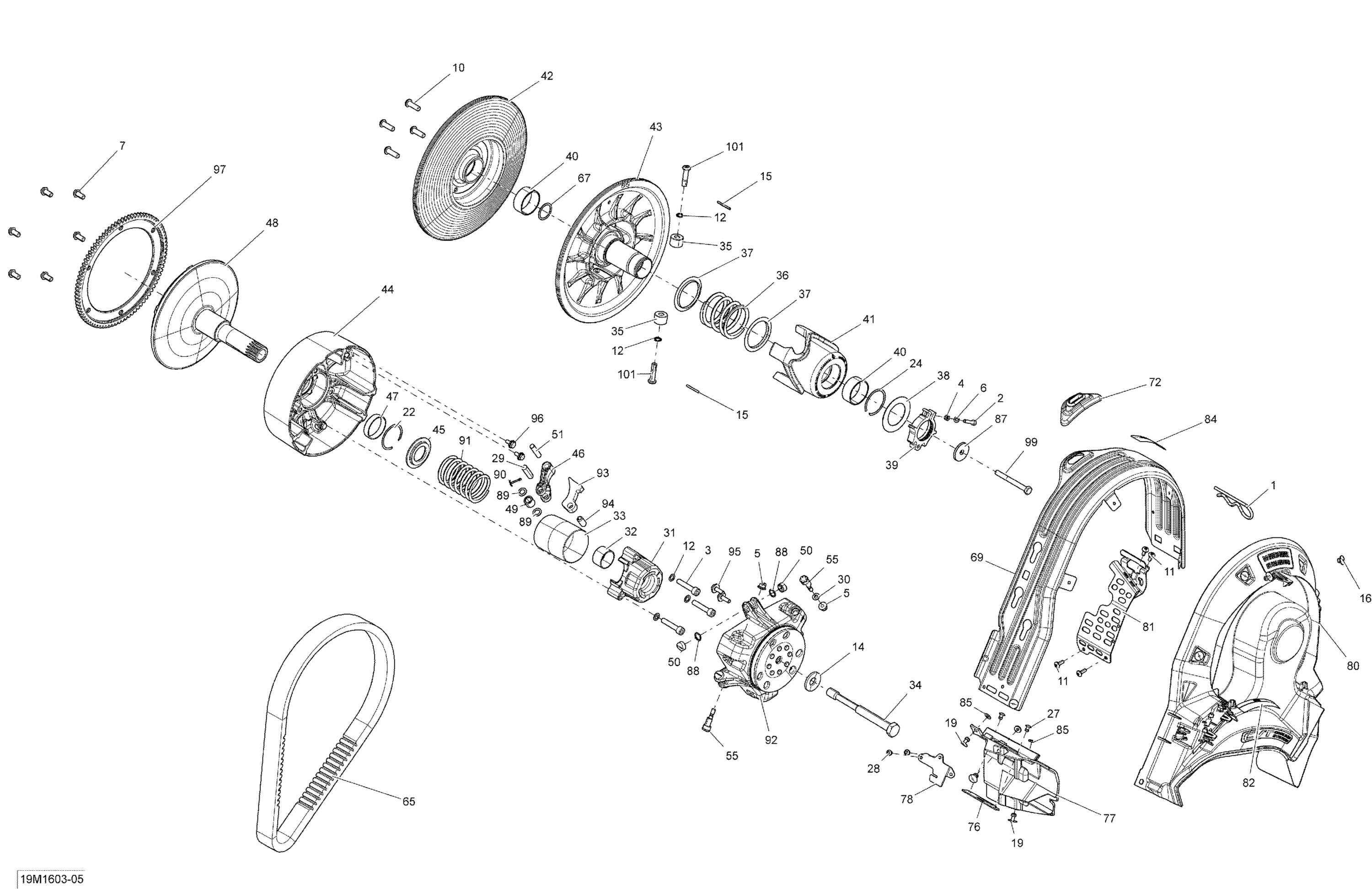 Pulley System - 600 CARB