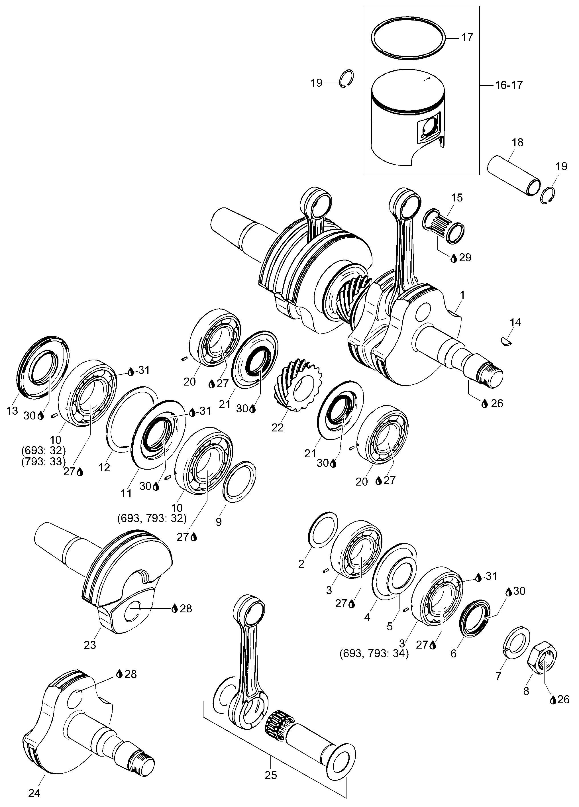 Схема узла: Crankshaft Assy