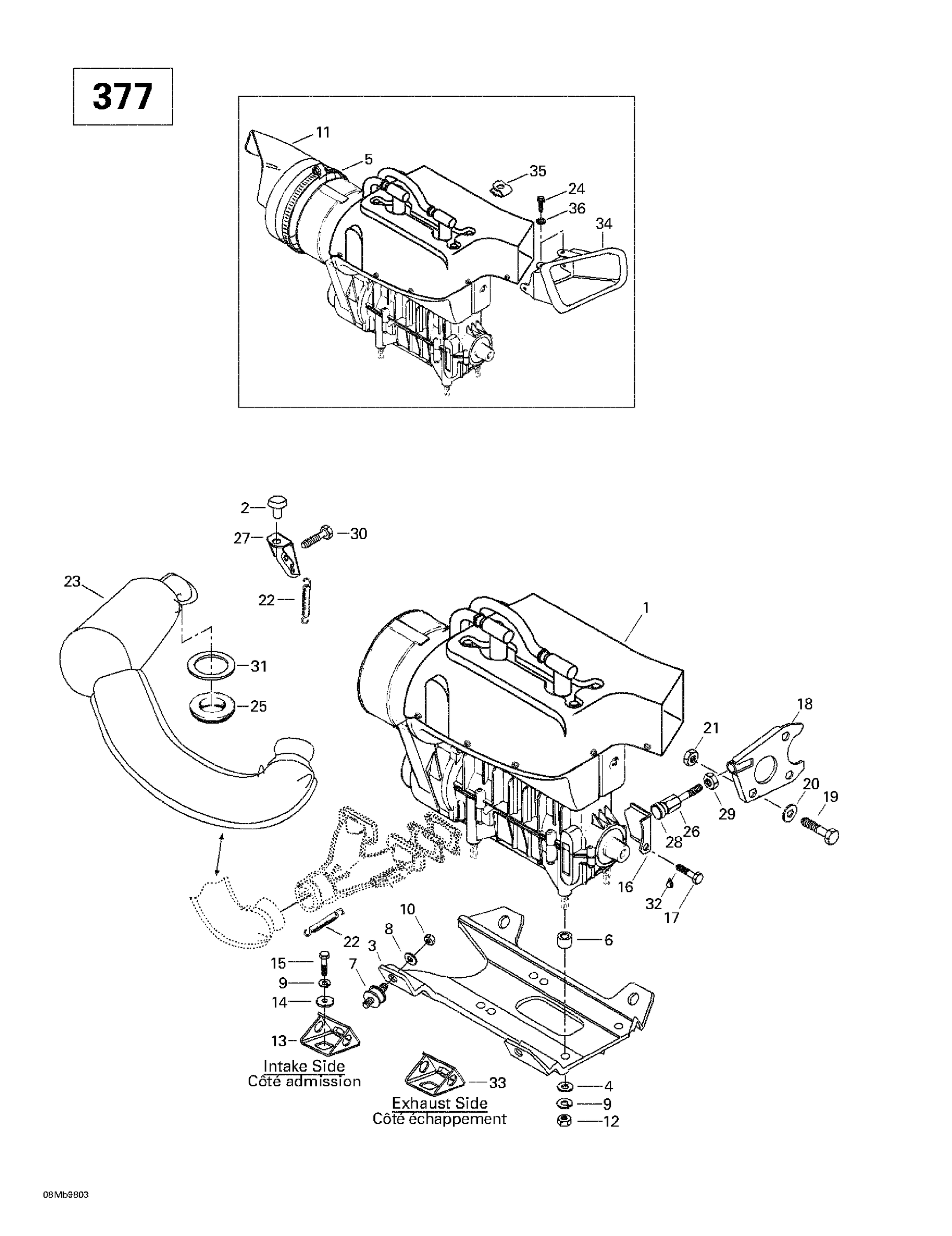 Схема узла: Engine Support Muffler (377)