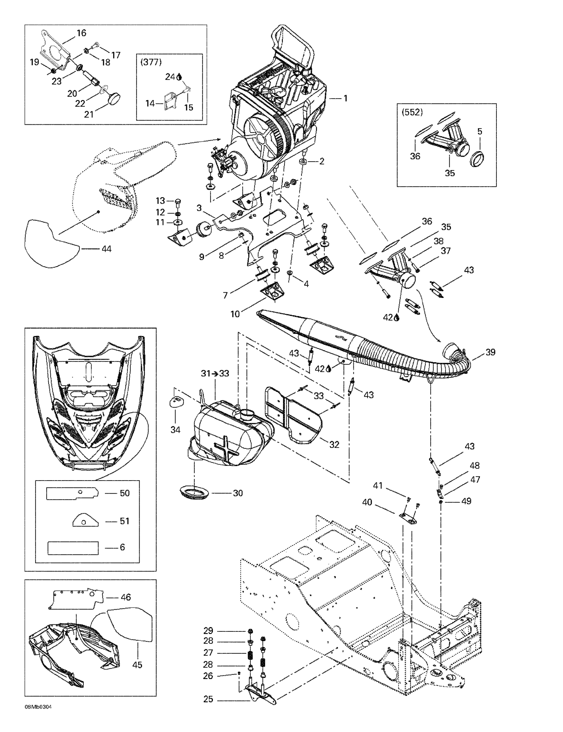 Схема узла: Engine Support And Muffler