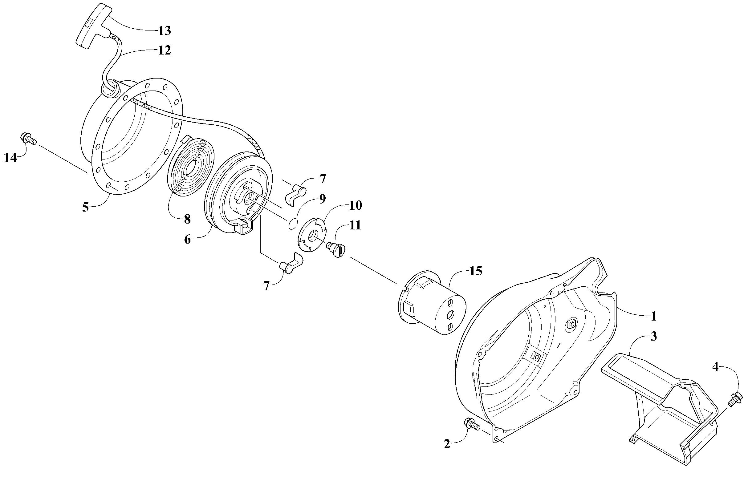 Engine - Recoil Starter and Air Shroud