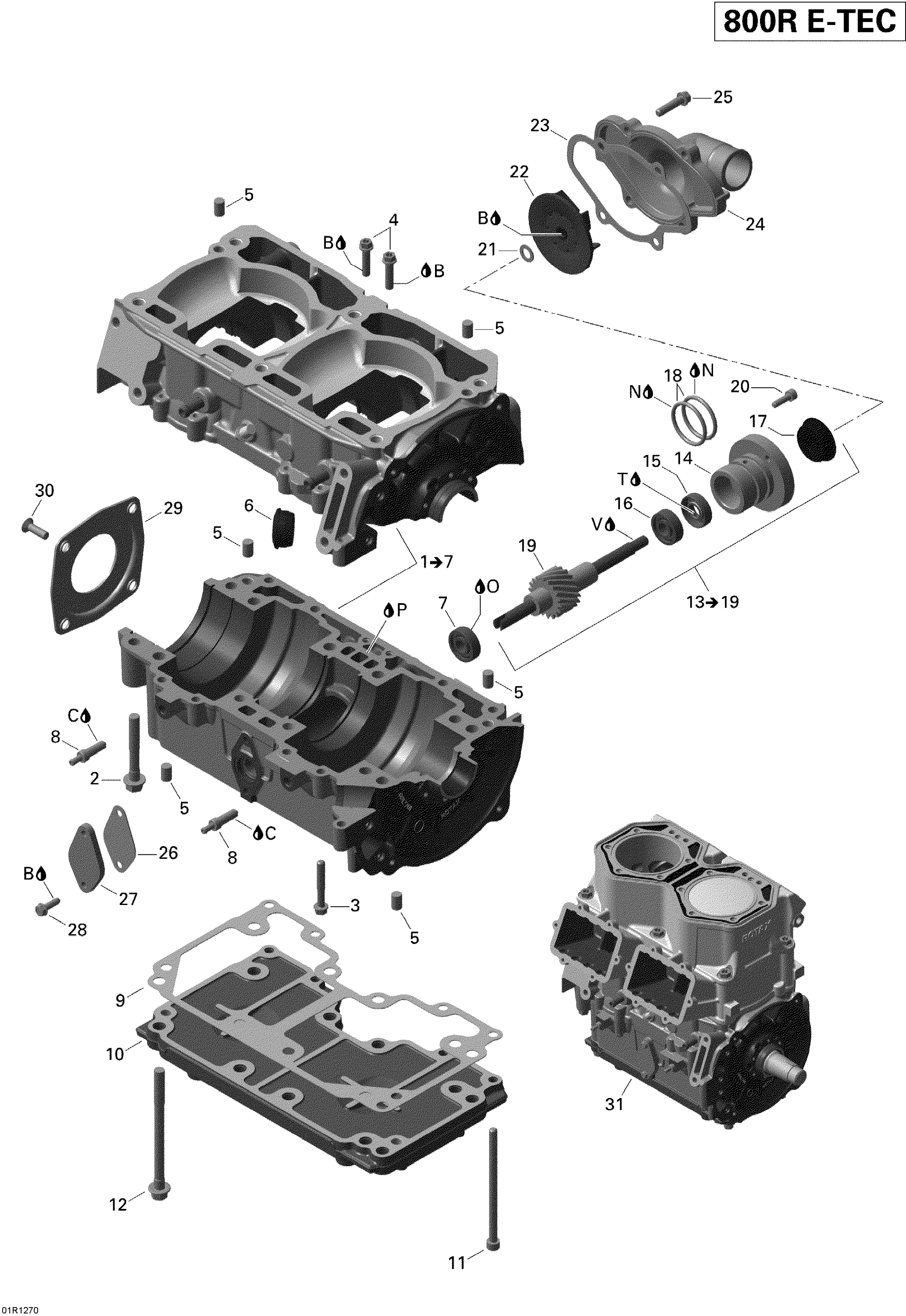 Crankcase And Water Pump