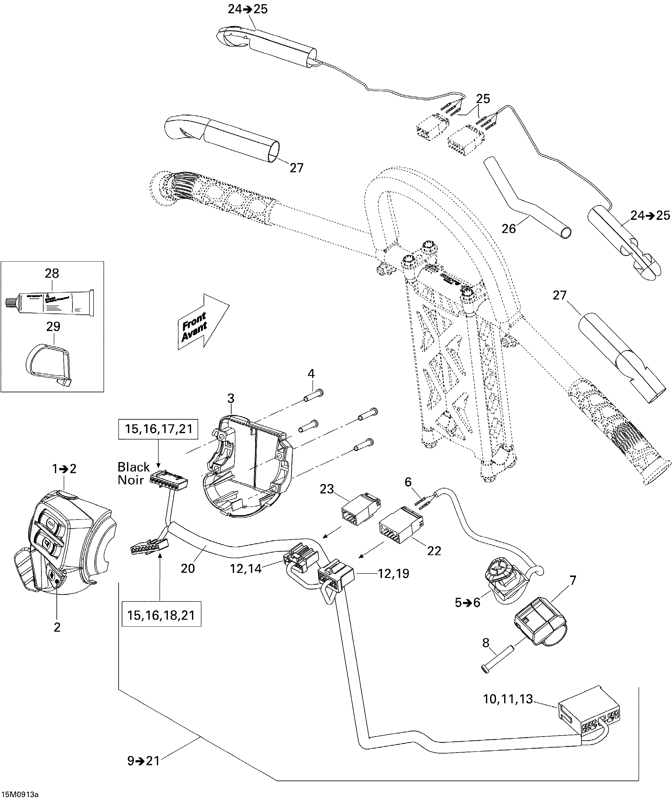 Steering Wiring Harness 500SS, 800R