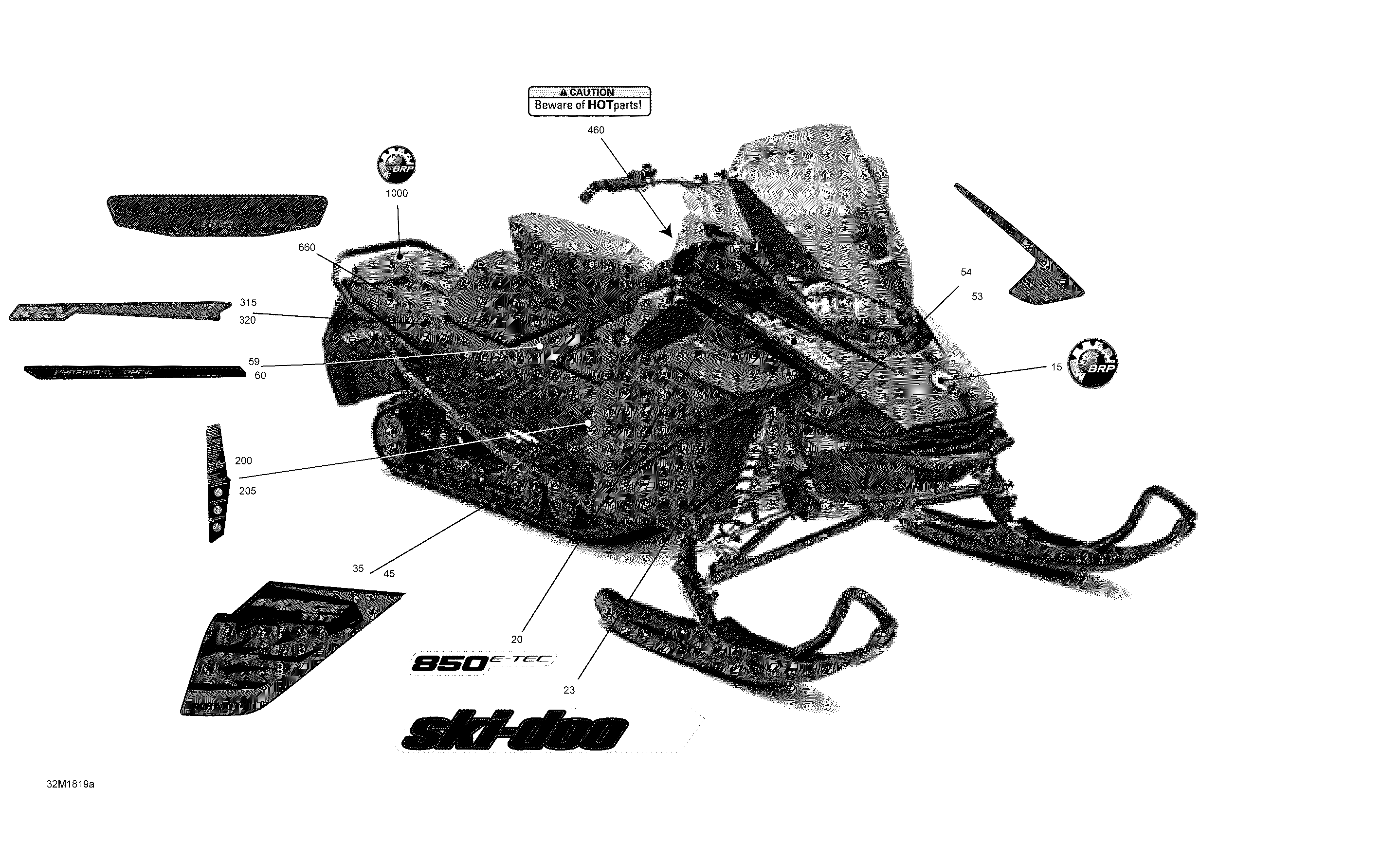 Схема узла: Decals MXZ - 850E-TEC - Package TNT