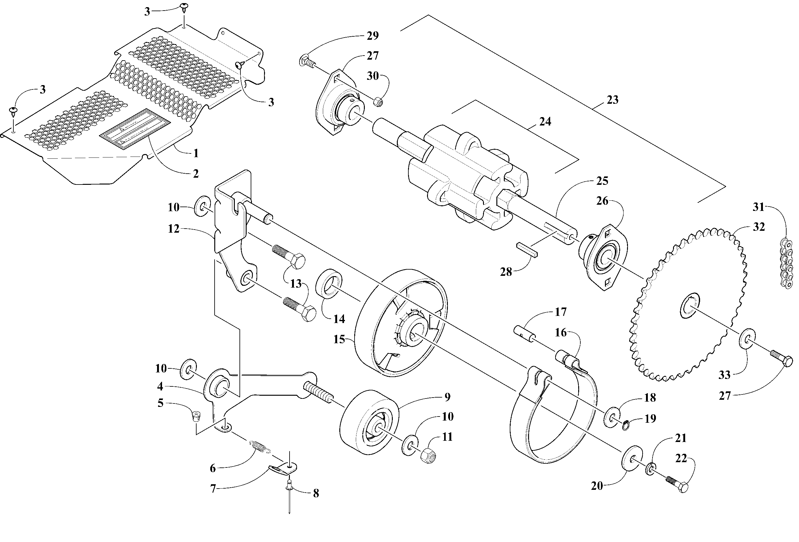 Drive Train Shaft and Brake