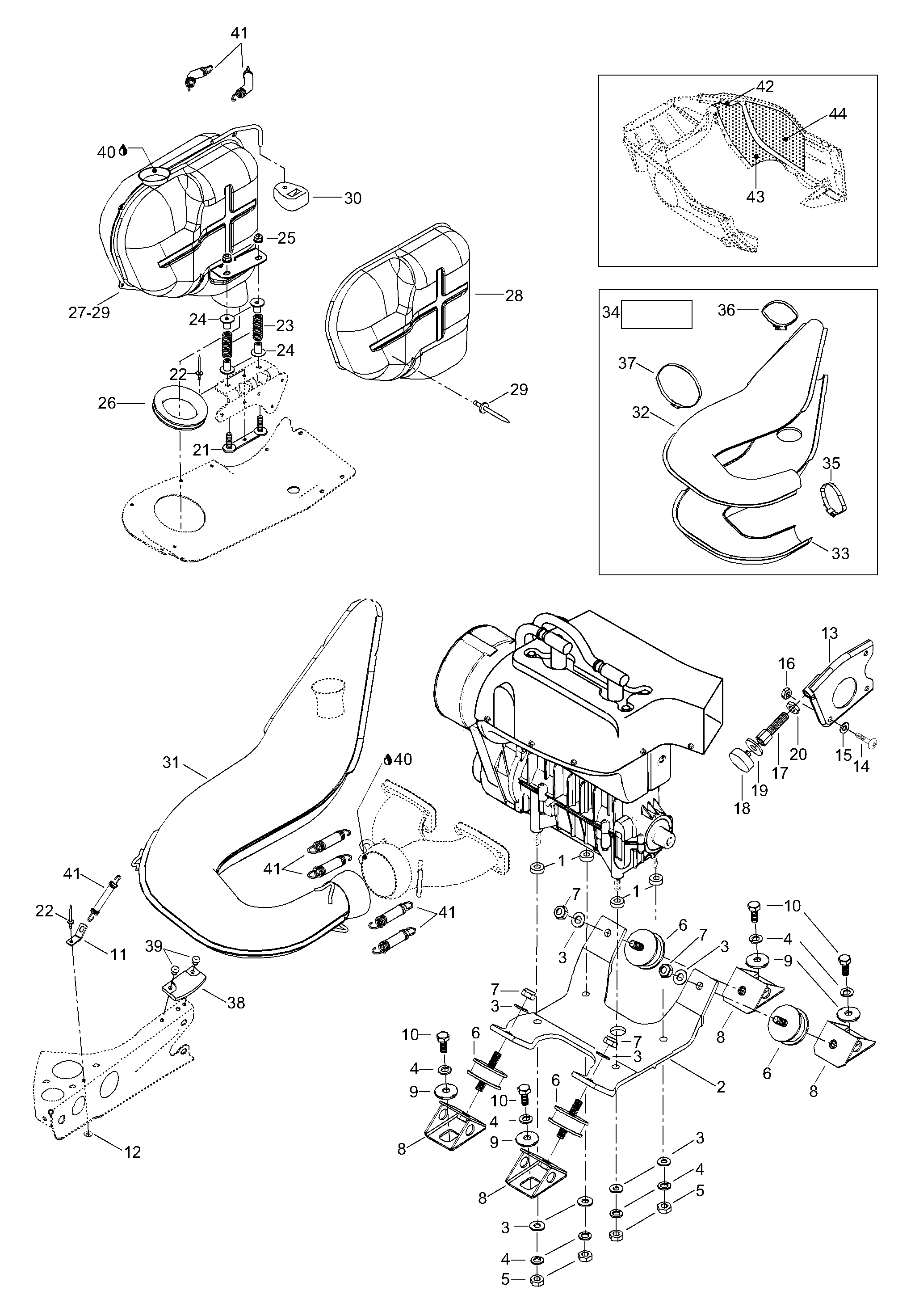 Схема узла: Engine Mount Plate/Muffler