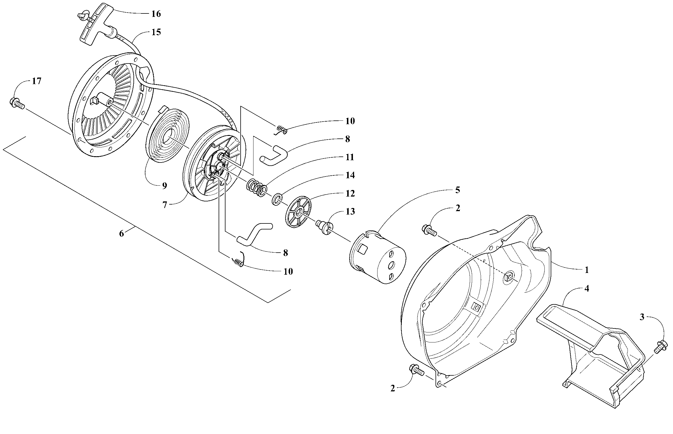 Engine - Recoil Starter and Air Shroud