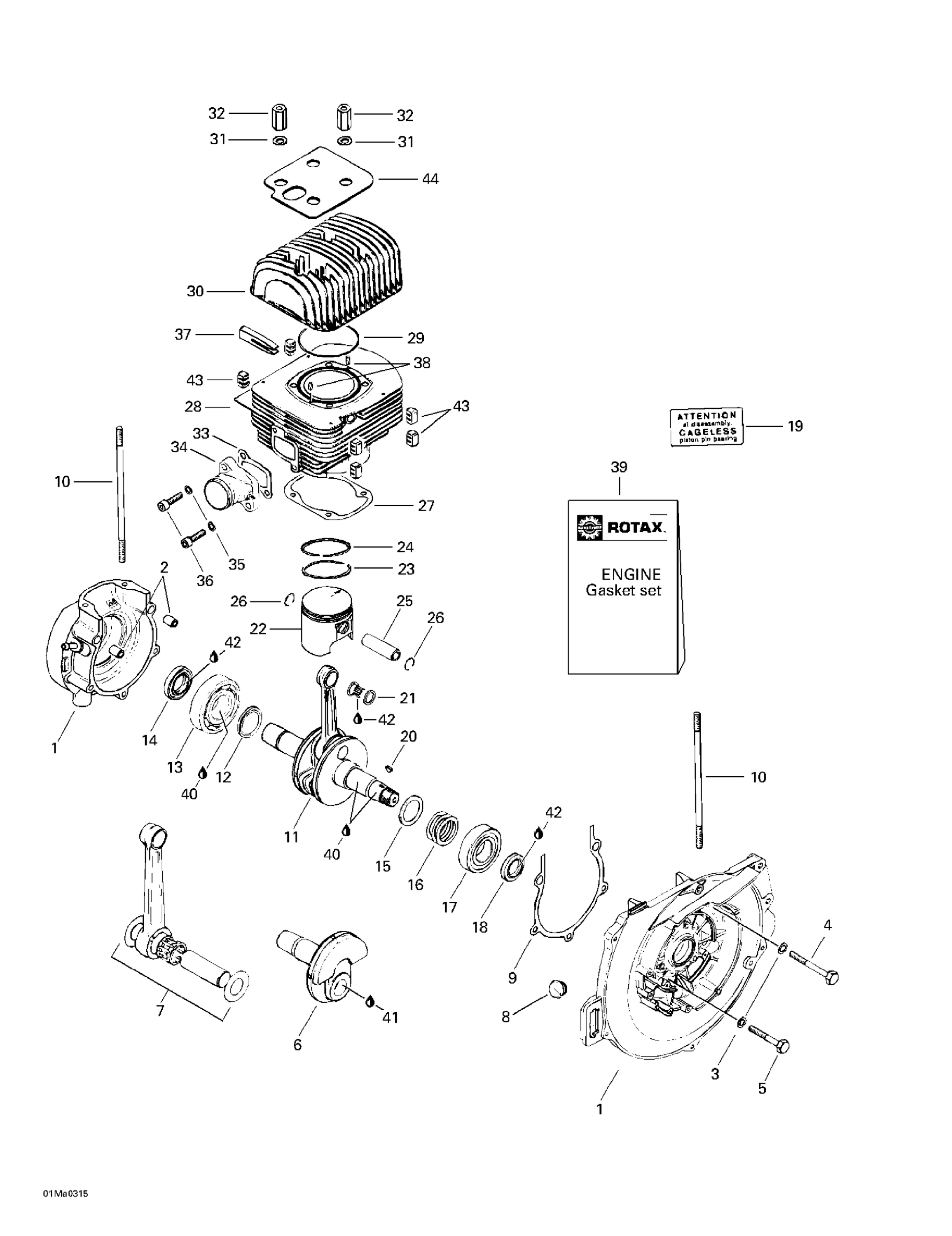 Схема узла: Crankcase And Cylinder