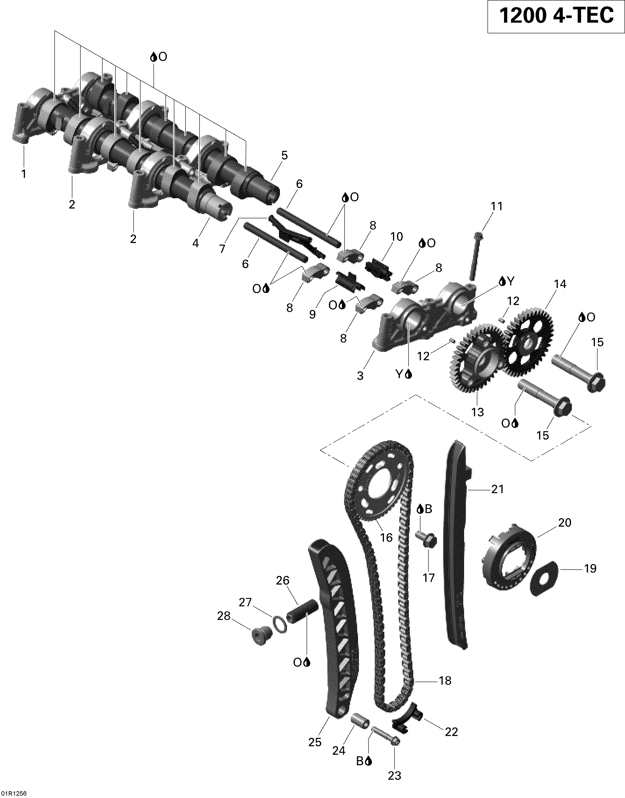 Camshafts and Timing Chain - 1200 iTC 4-TEC