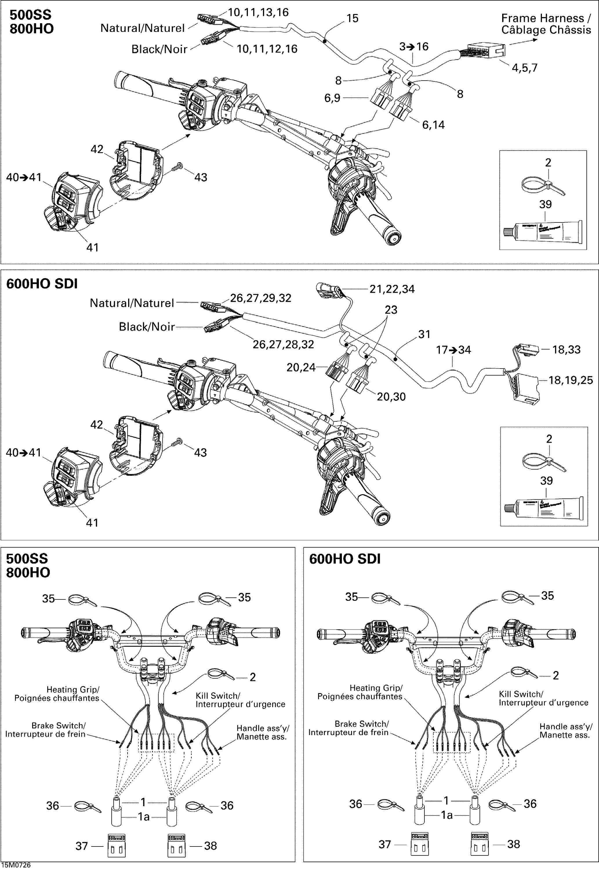 Steering Wiring Harness 500 SS, 800 HO PTEK