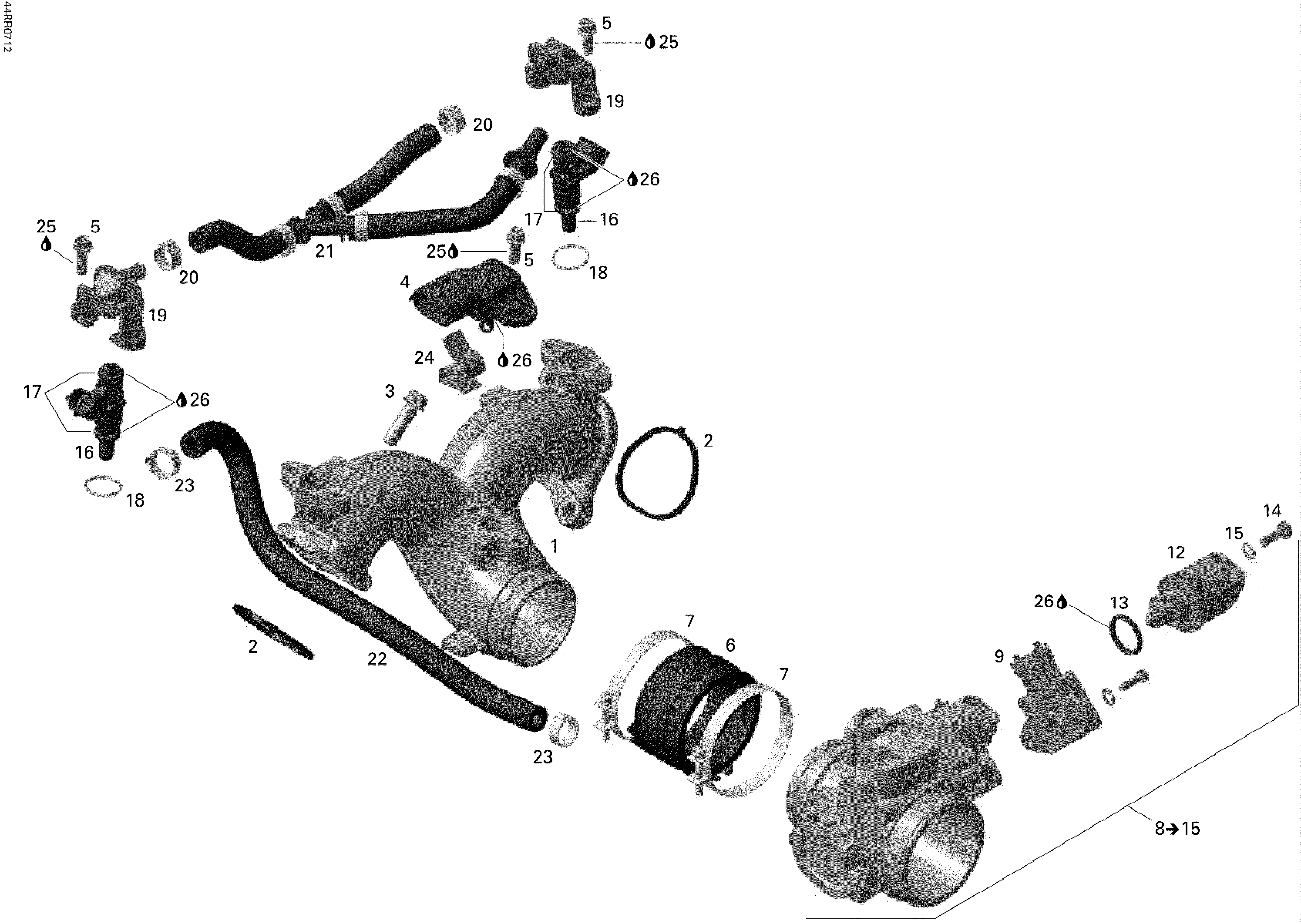 Схема узла: Intake Manifold And Throttle Body