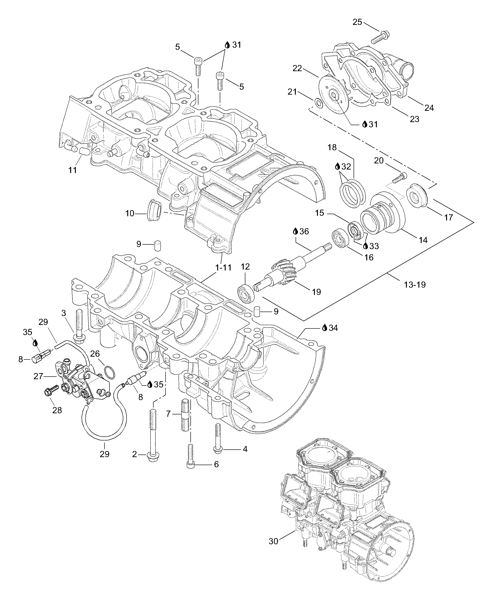 Схема узла: Crankcase