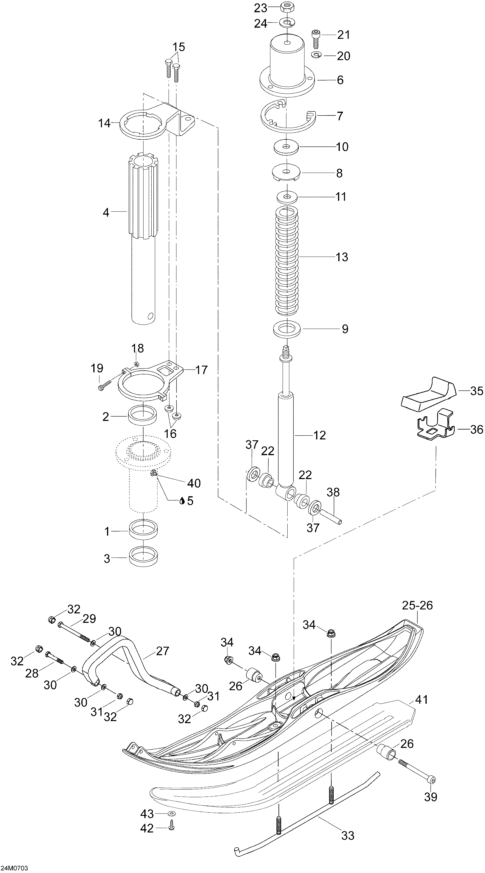 Схема узла: Front Suspension And Ski