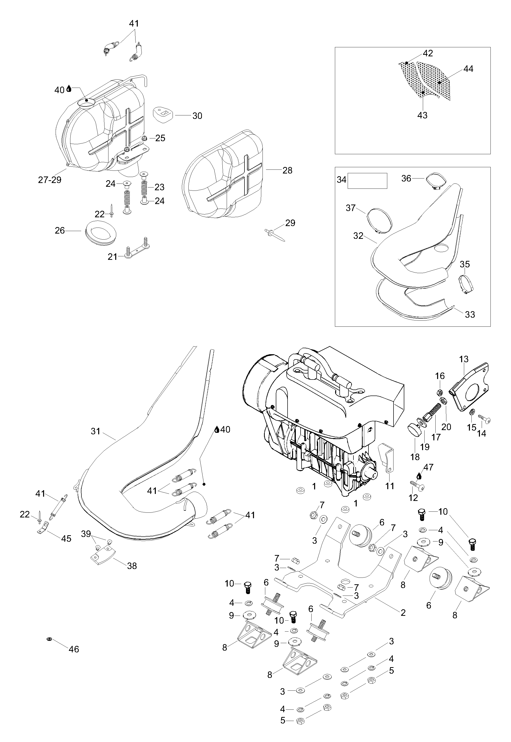 Схема узла: Engine Mount Plate/Muffler