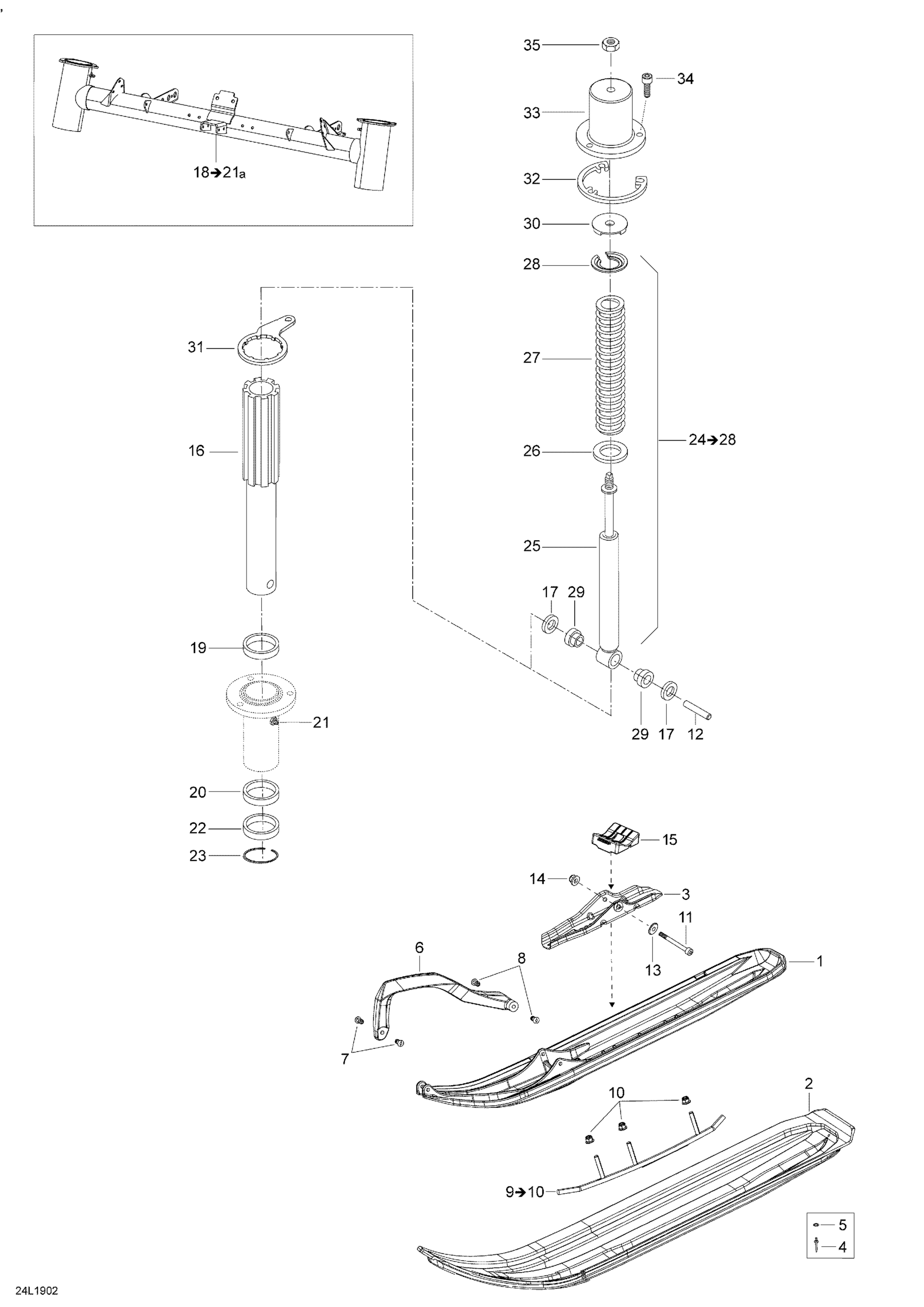 Схема узла: Front Suspension And Ski