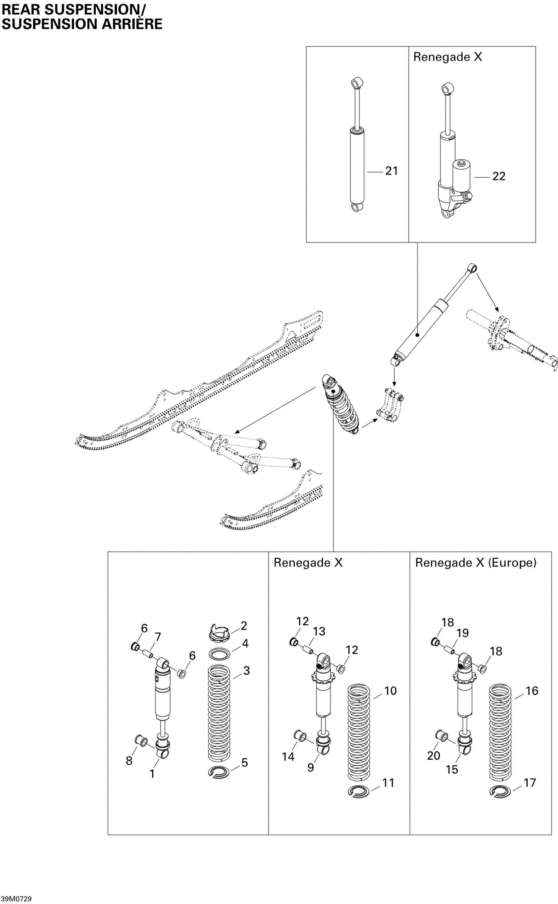 Схема узла: Rear Suspension Shocks RENX