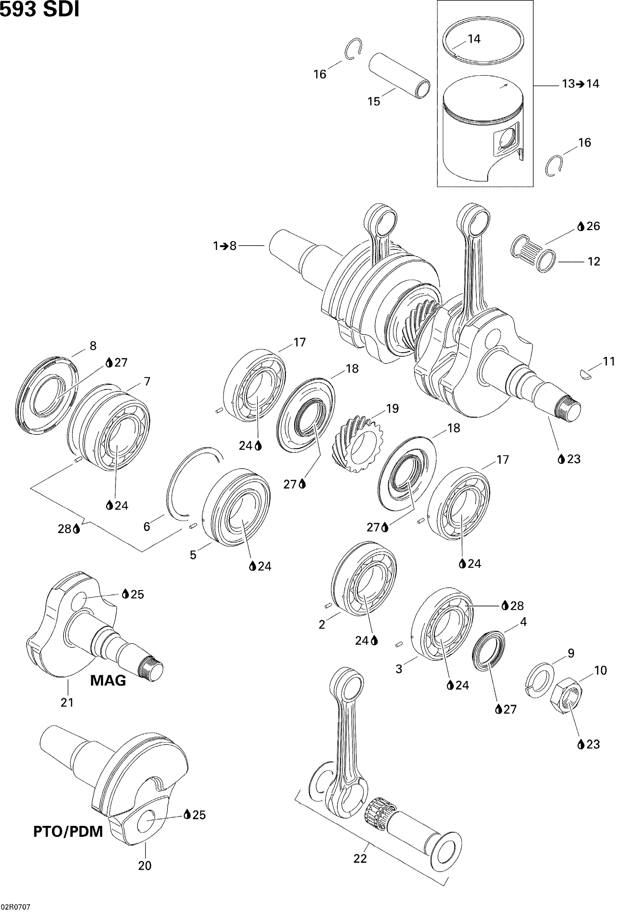 Схема узла: Crankshaft And Pistons