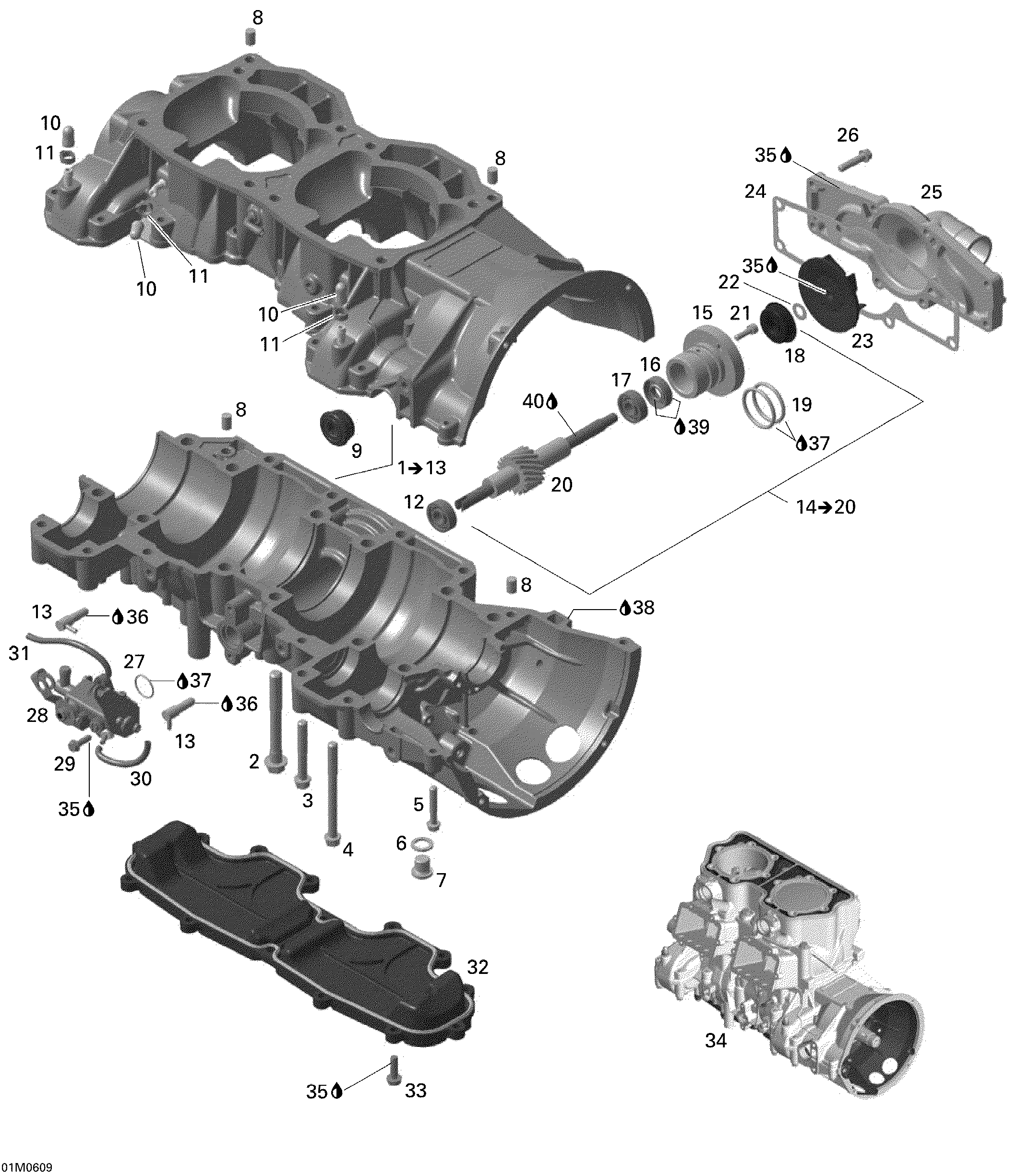 Схема узла: Crankcase