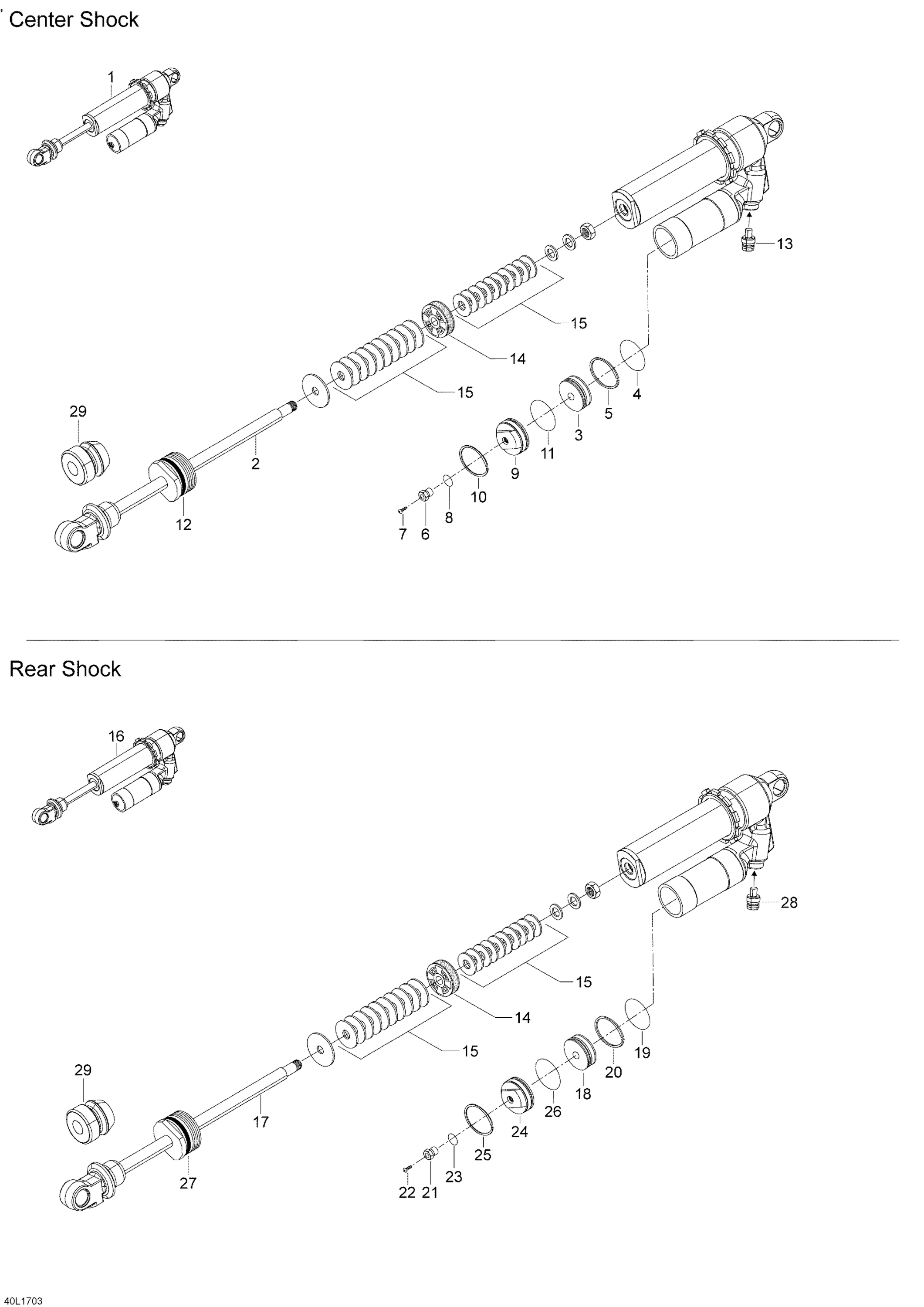 Схема узла: Rear Shocks