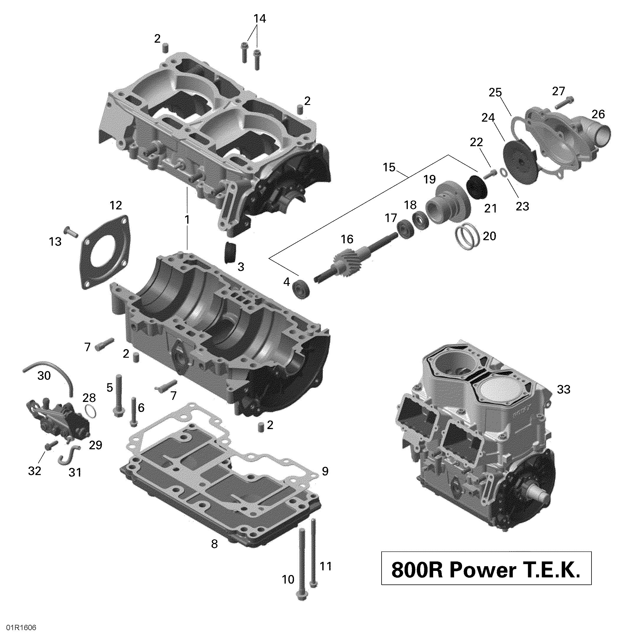 Crankcase, Water Pump And Oil Pump