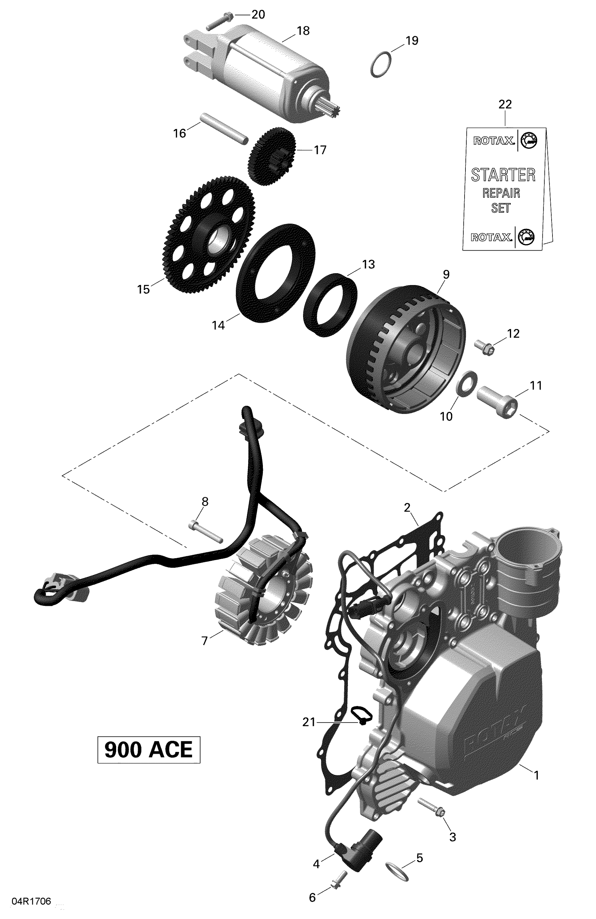 Magneto and Electric Starter - 900 ACE