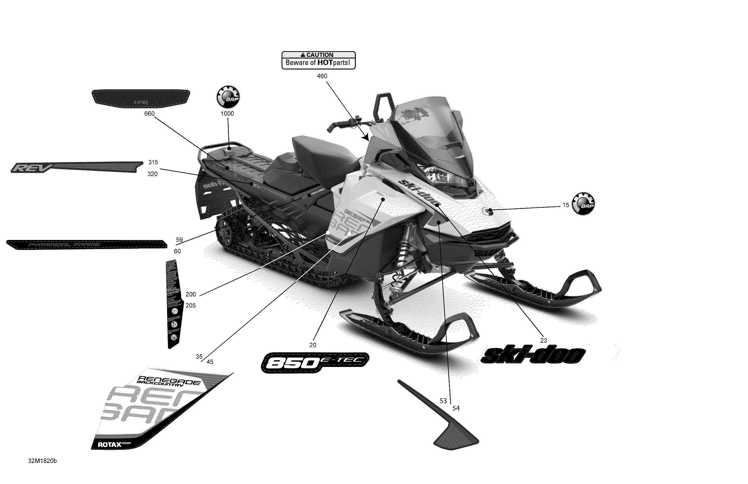 Схема узла: Decals Renegade - 850E-TEC - Package BackCountry