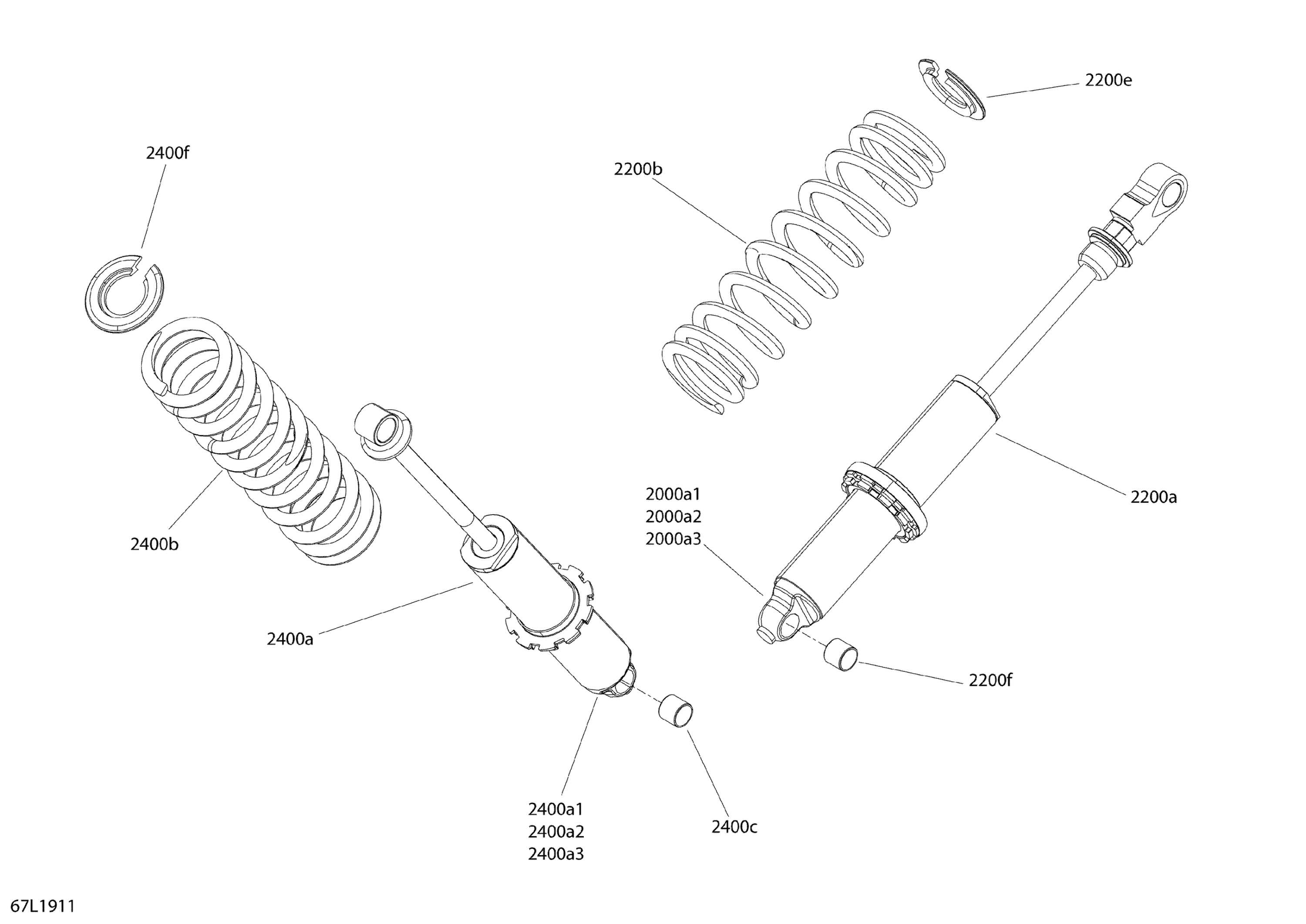 Схема узла: Rear Shocks - Commander 800