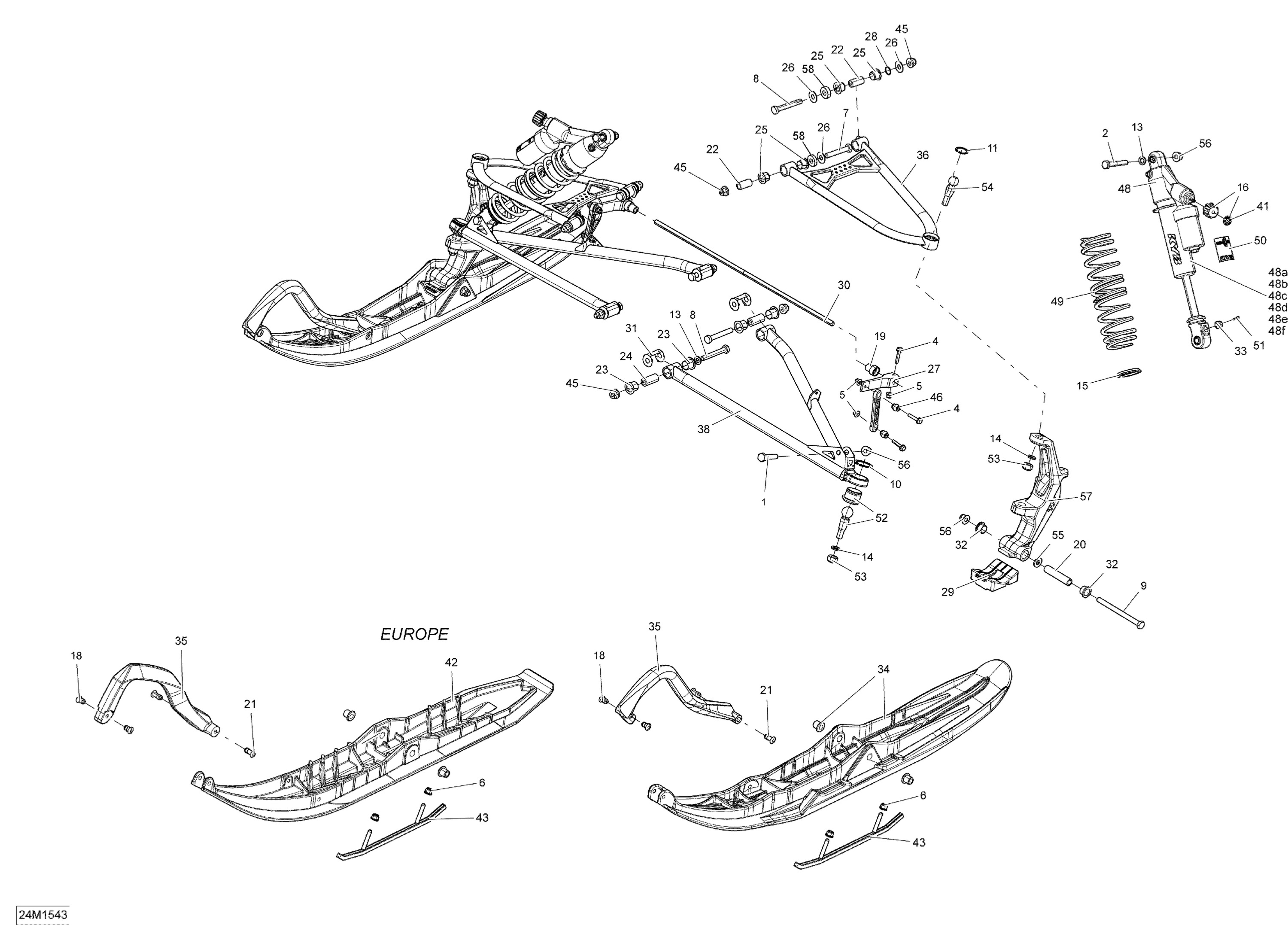 Схема узла: Front Suspension And Ski _24M1559