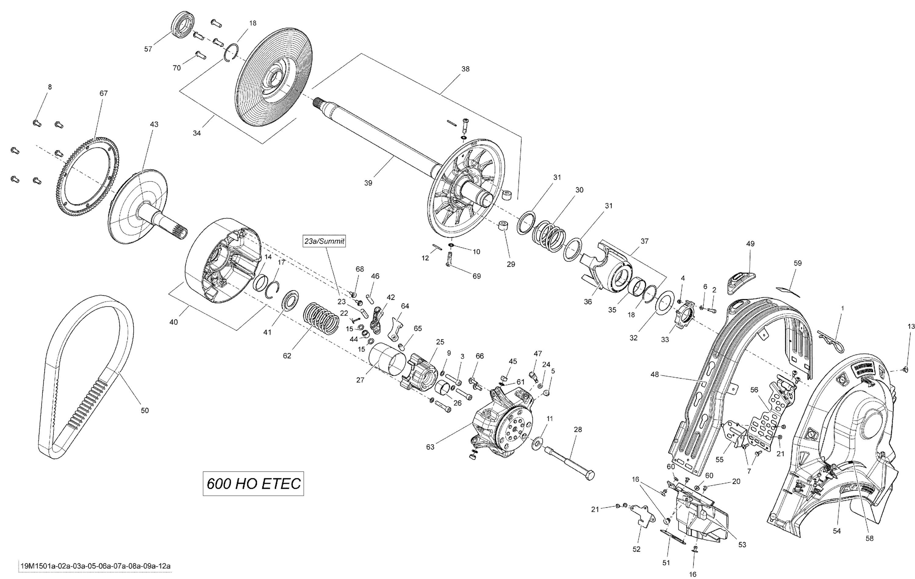 Схема узла: Pulley System 600HOETEC_19M1512a