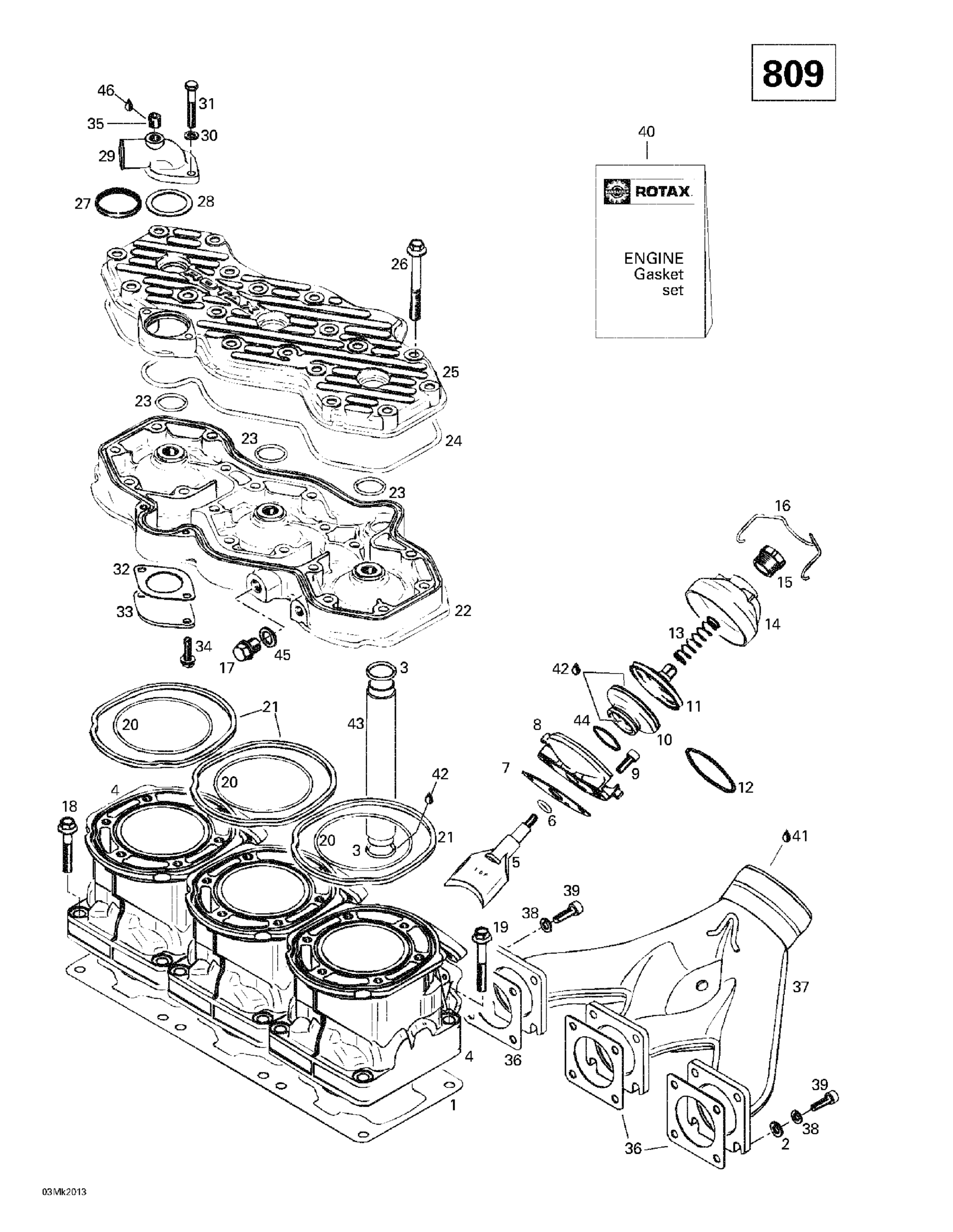 Cylinder, Exhaust Manifold 2