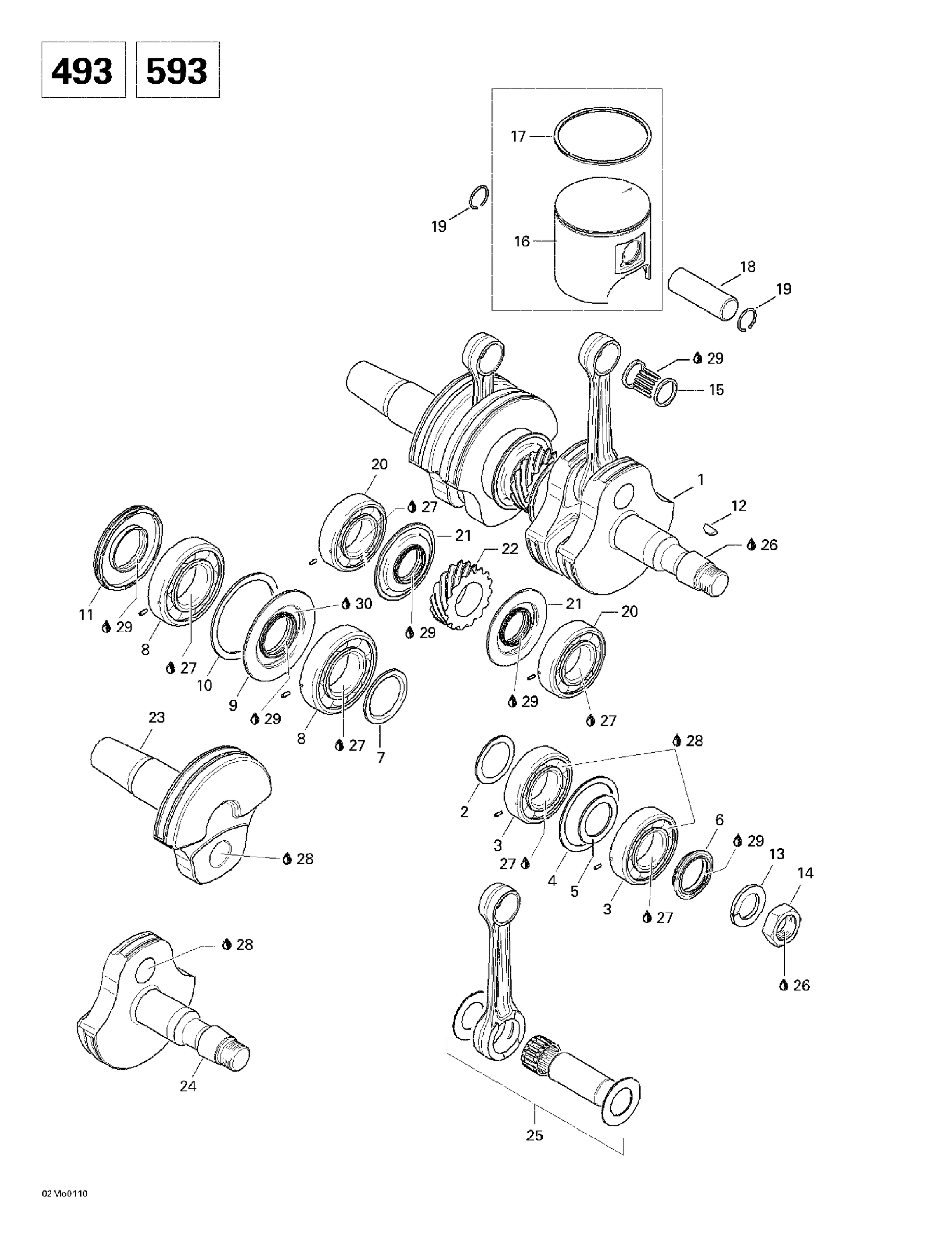 Схема узла: Crankshaft And Pistons