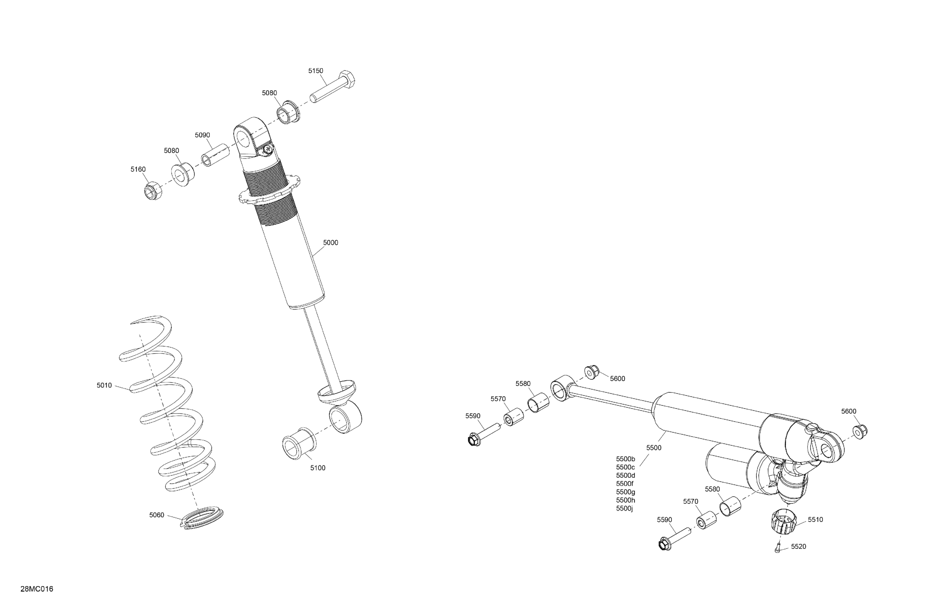 Схема узла: Suspension - Rear Shocks