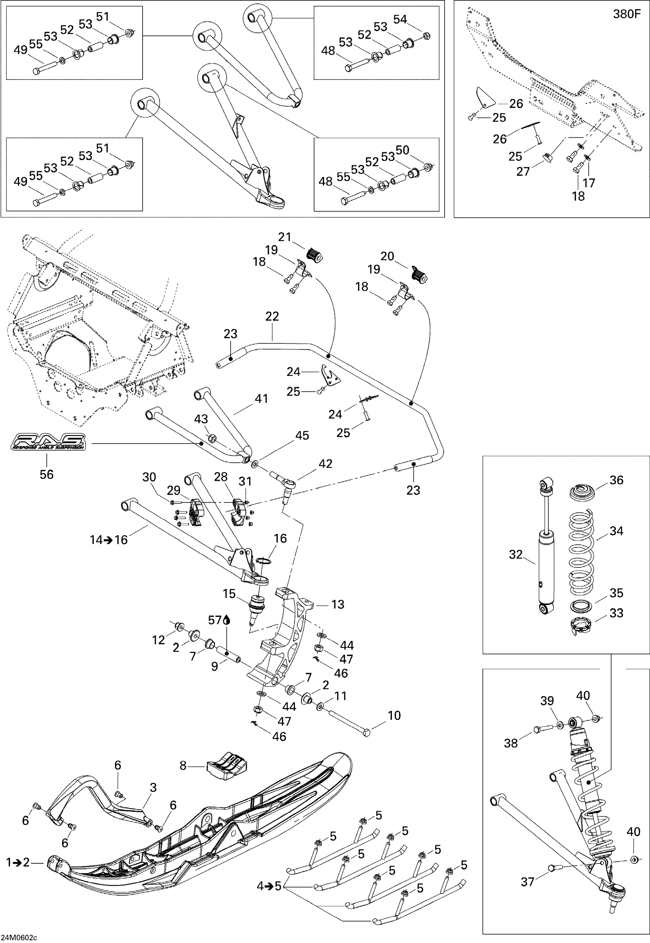 Схема узла: Front Suspension And Ski GSX 550F