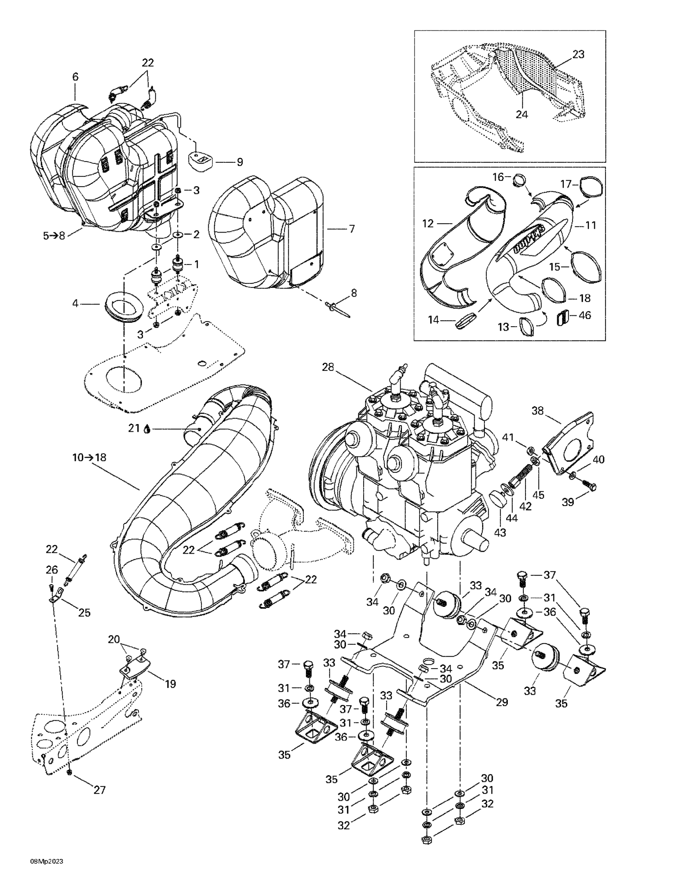 Схема узла: Engine Support And Muffler