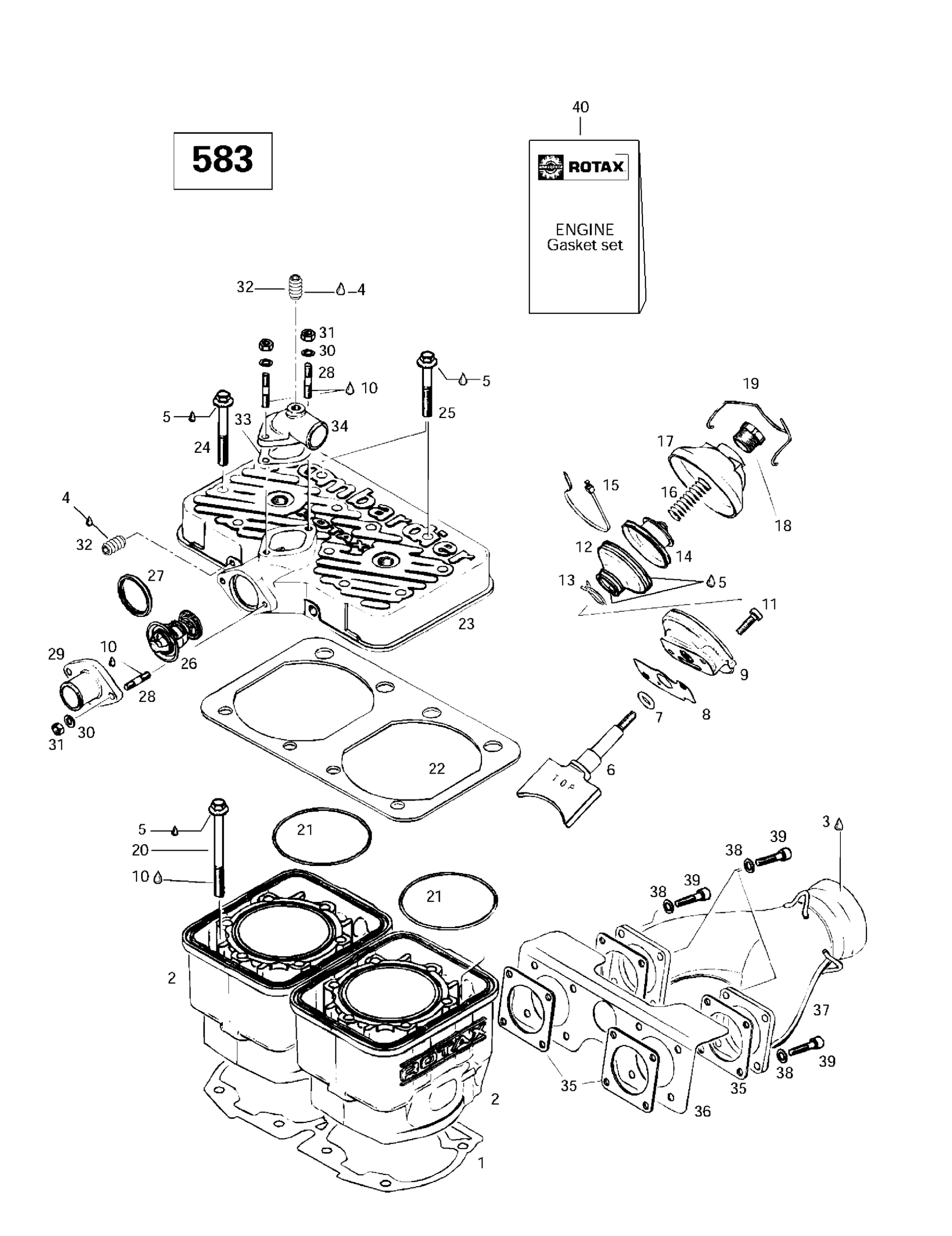 Cylinder, Exhaust Manifold (583)